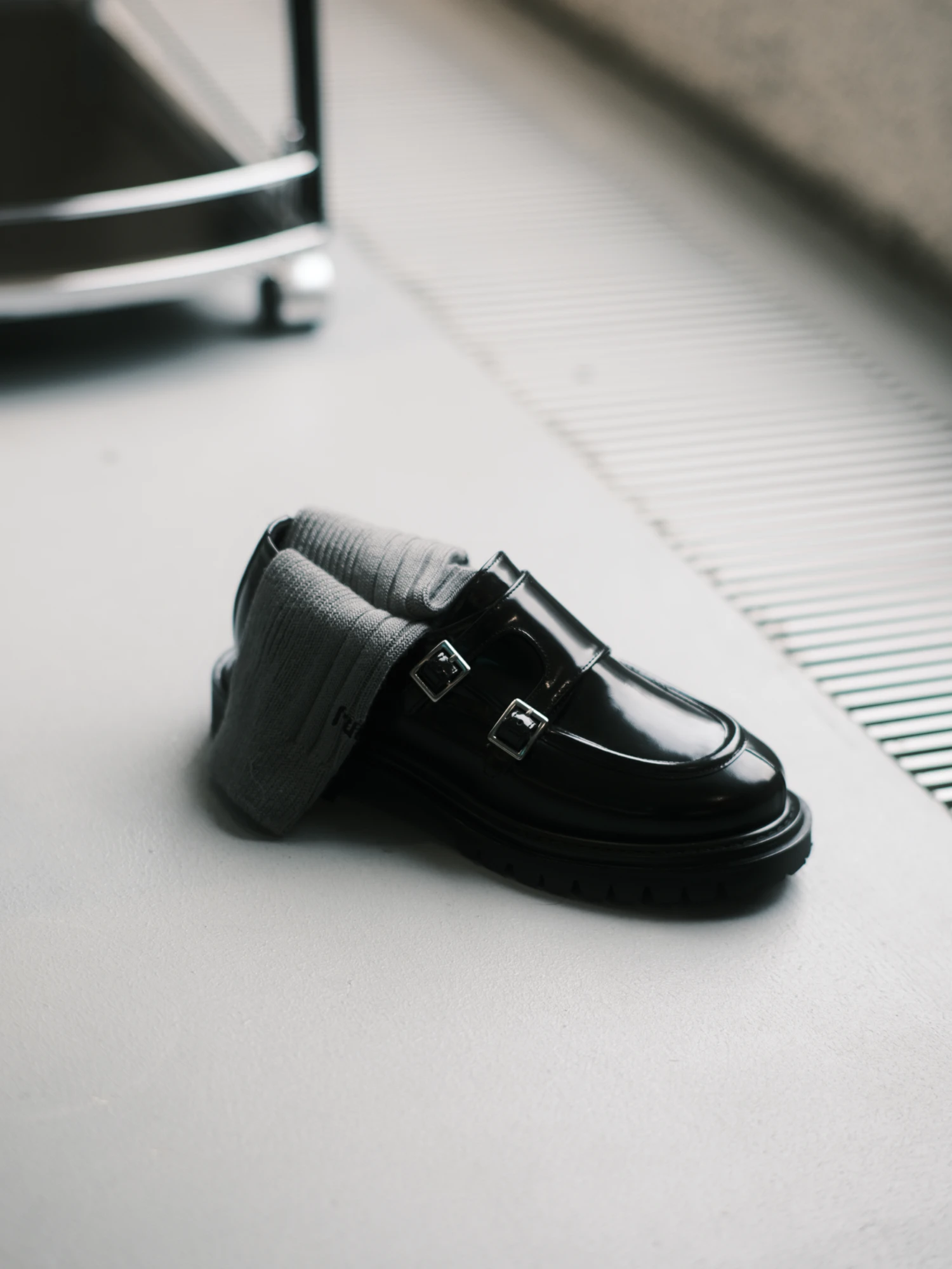 Лоферы JUUN.J Vibram Sole Loafers with Buckle Black
