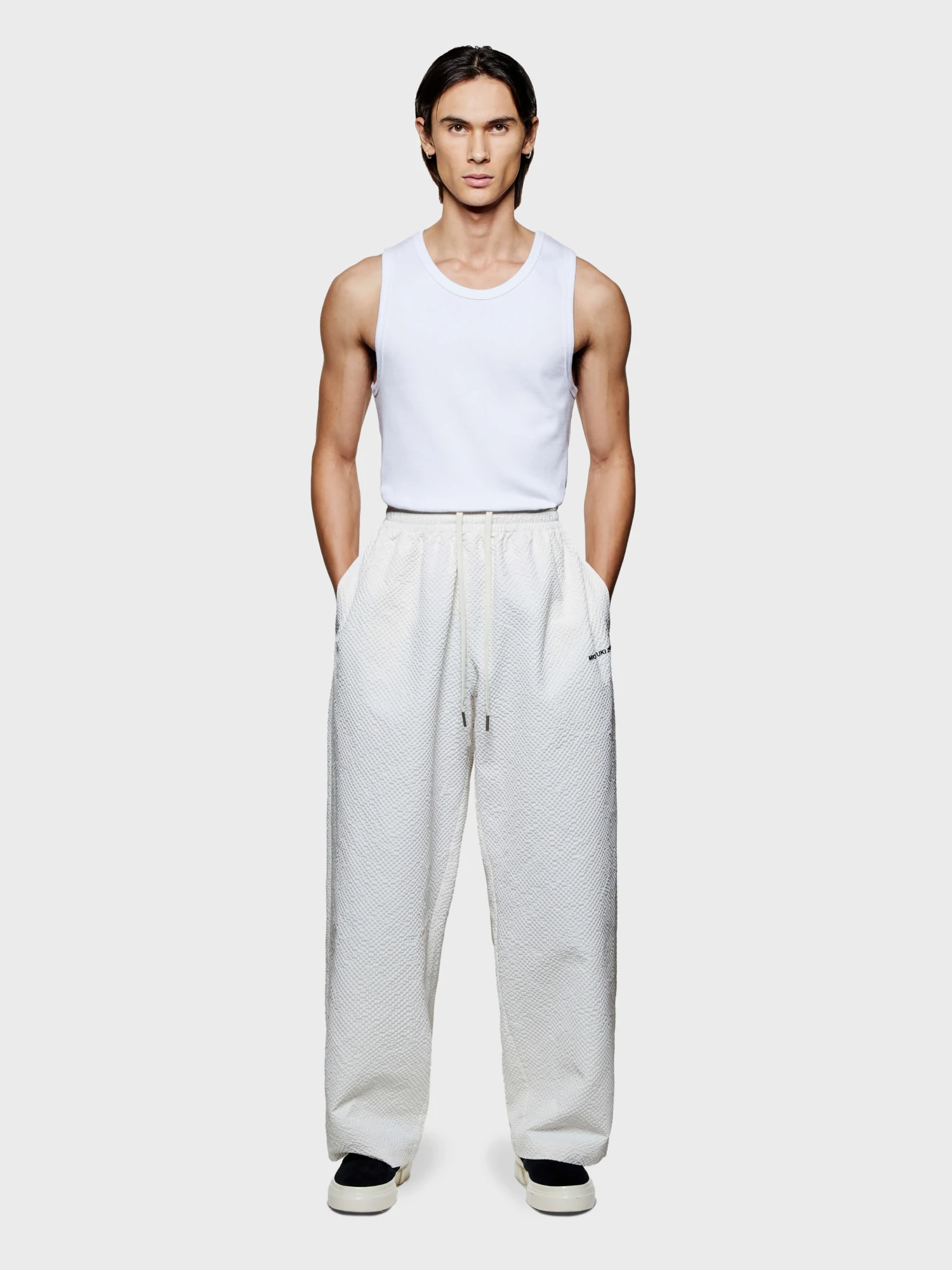 Брюки MKI MIYUKI ZOKU Seersucker Wide Leg Bone