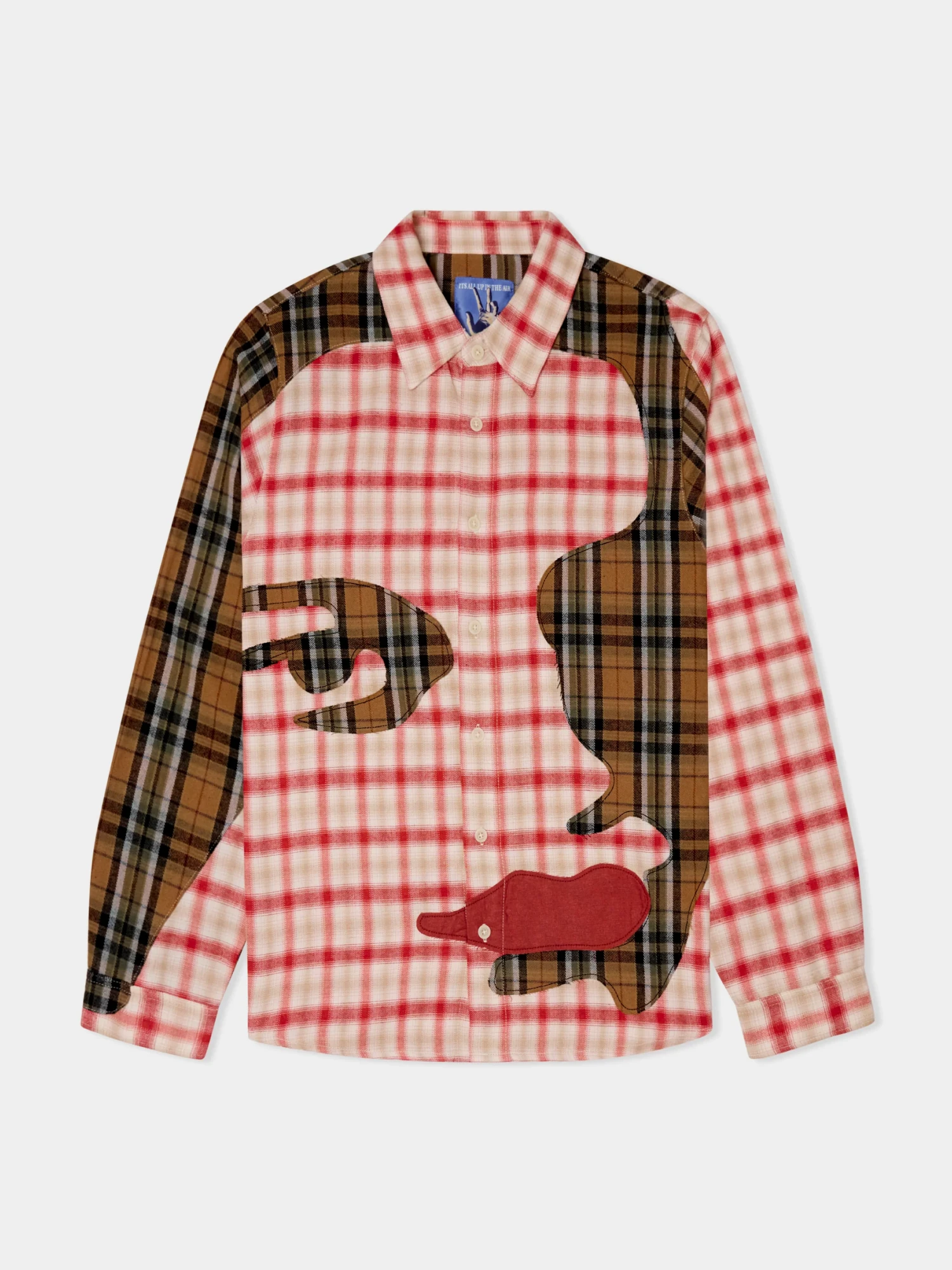 Рубашка KidSuper Patchwork Face Flannel Shirt Red