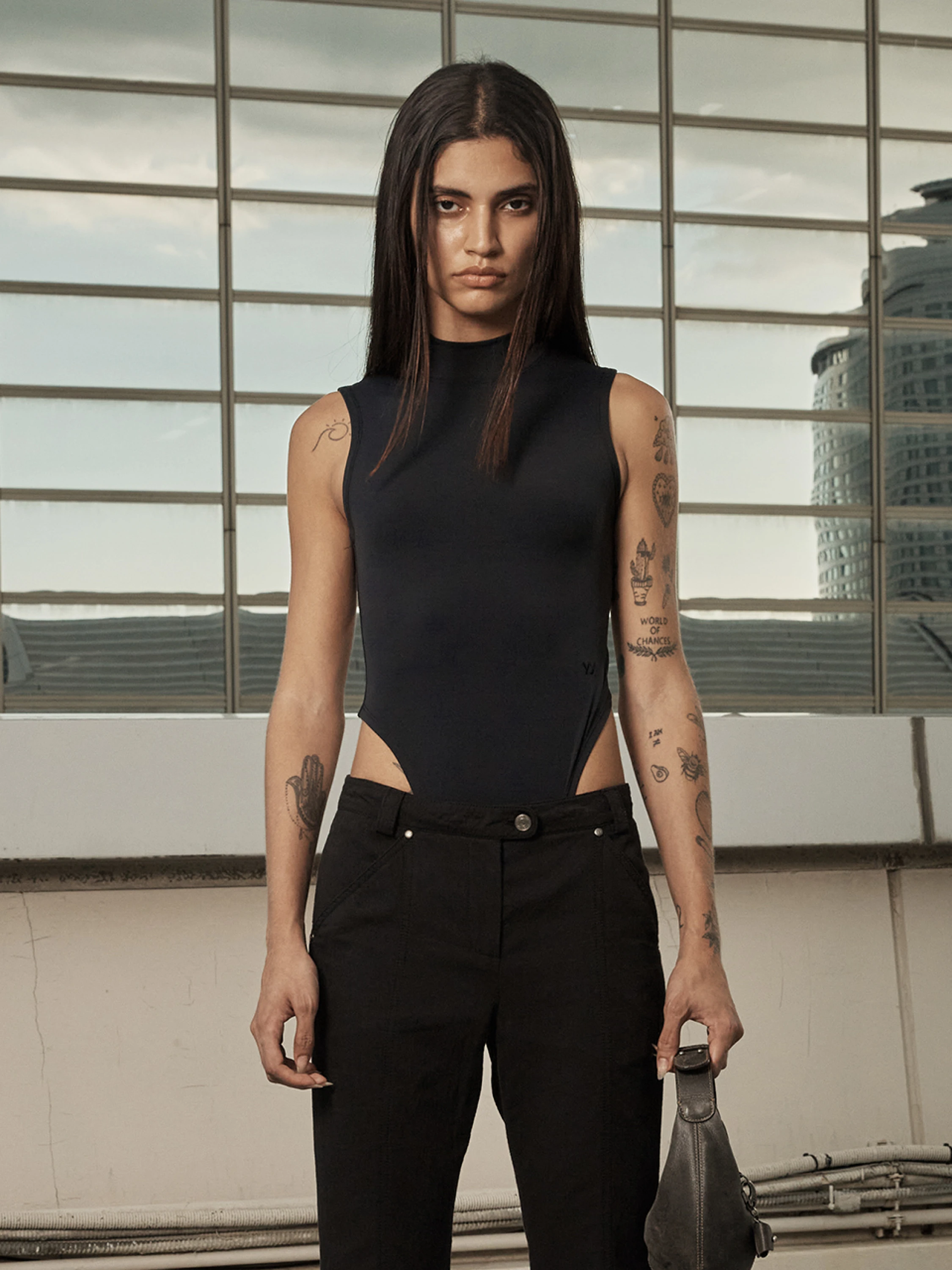 Женское боди OPEN YY Turtleneck Bodysuit Black