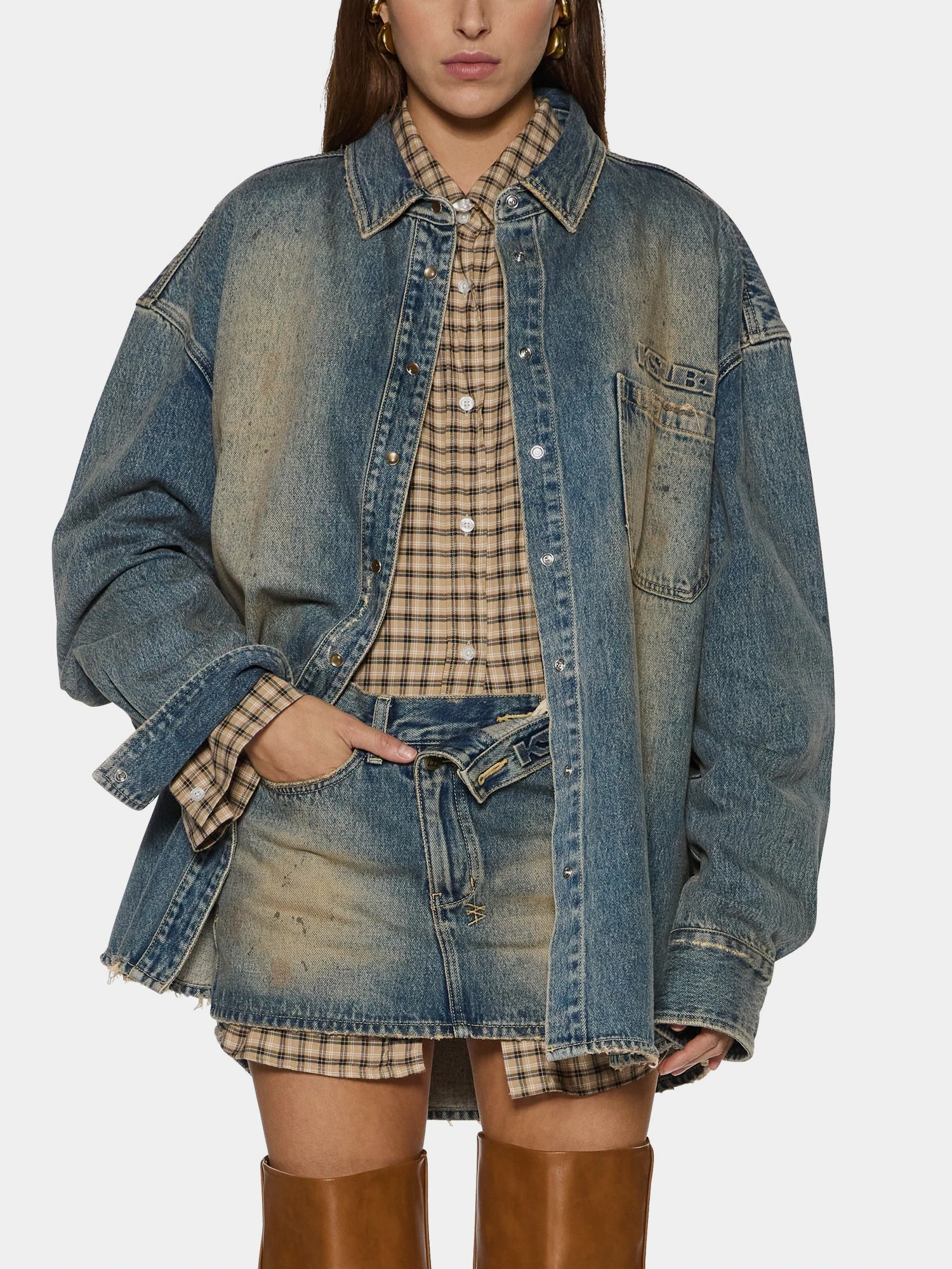 Женская рубашка Ksubi Oversized Dune Denim