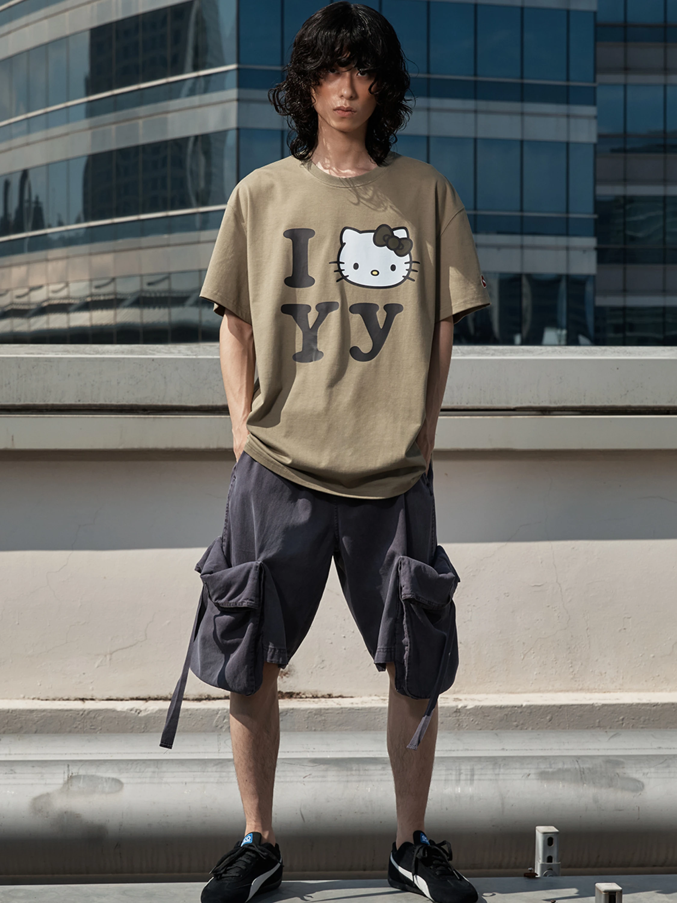 Футболка OPEN YY Hello Kitty x YY T-Shirt Khaki