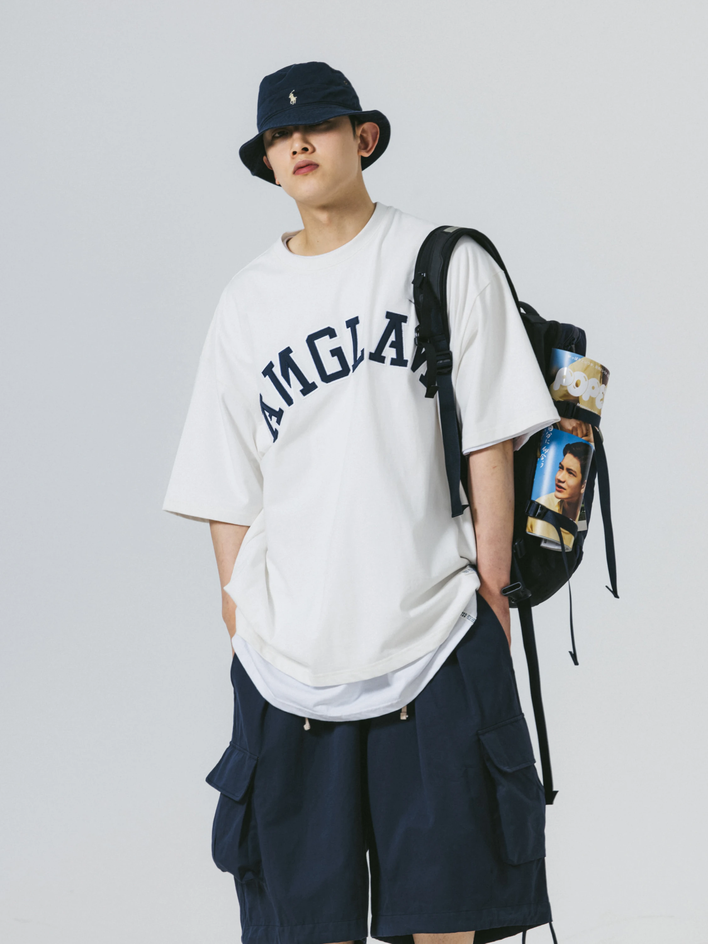 Футболка ANGLAN Applique Logo Half Tee White