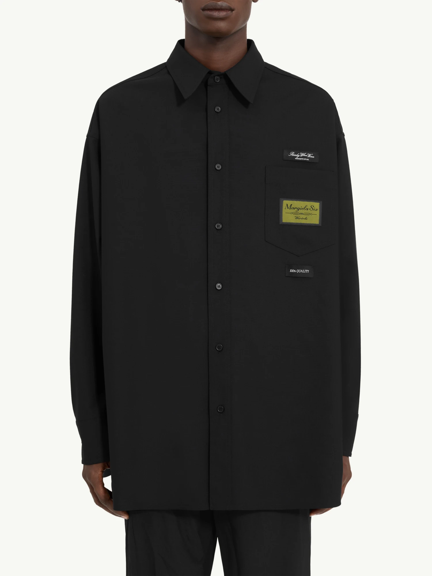 Рубашка MM6 Maison Margiela Tailored Wool-Blend Black