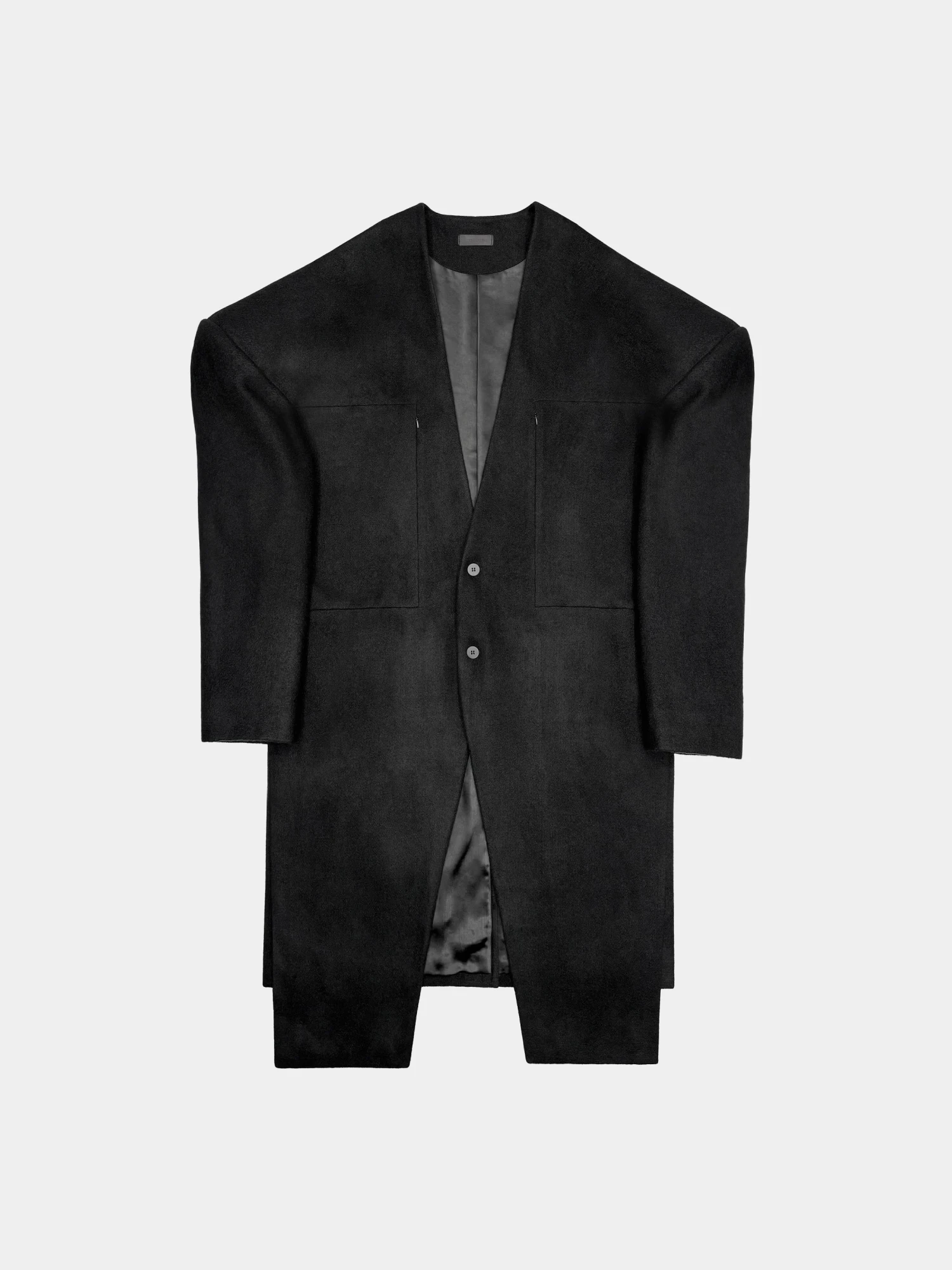 Пальто ARNODEFRANCE Collarless Wool Coat Black
