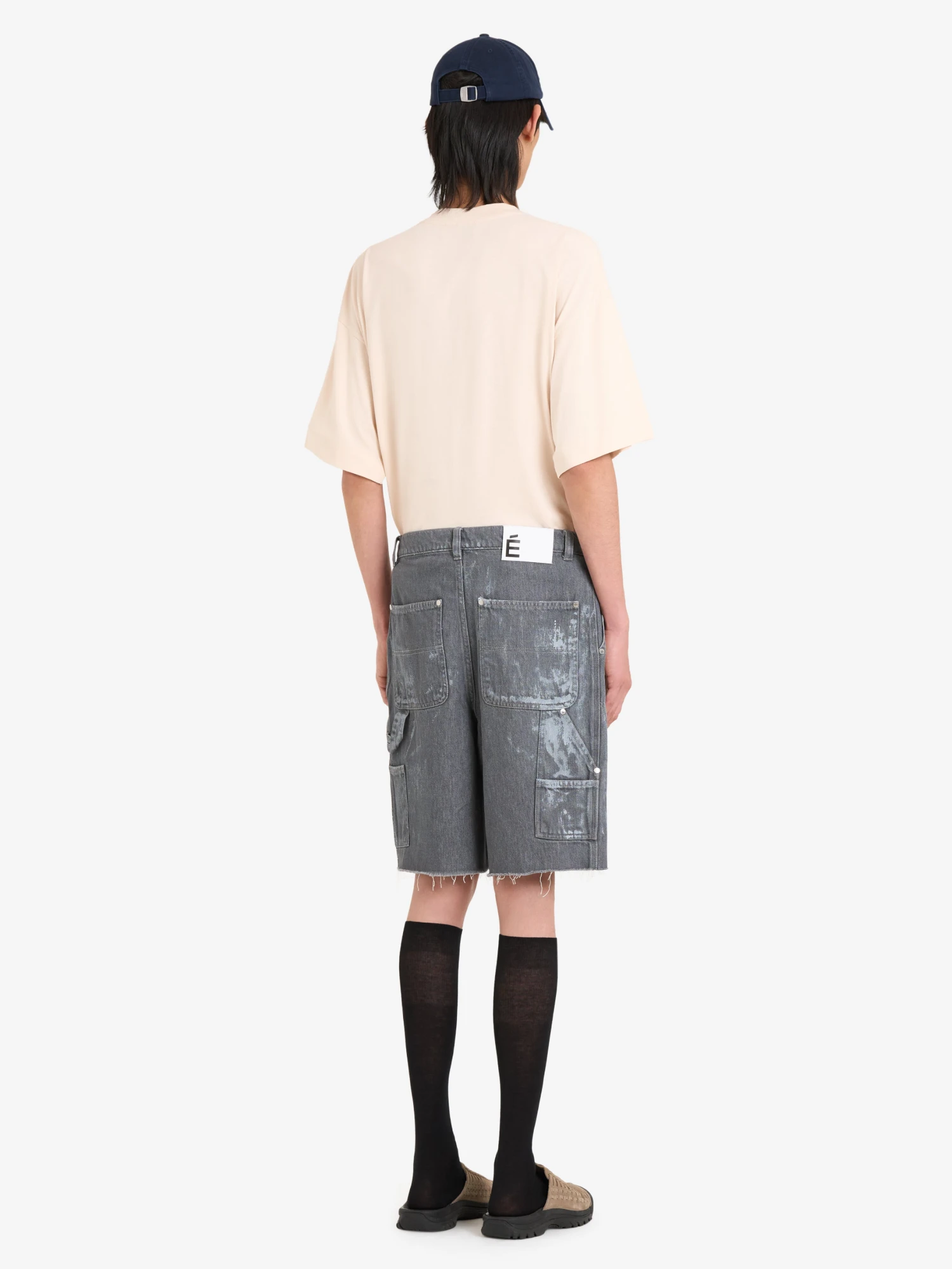 Шорты Études Loose Jeans Shorts Paint Grey