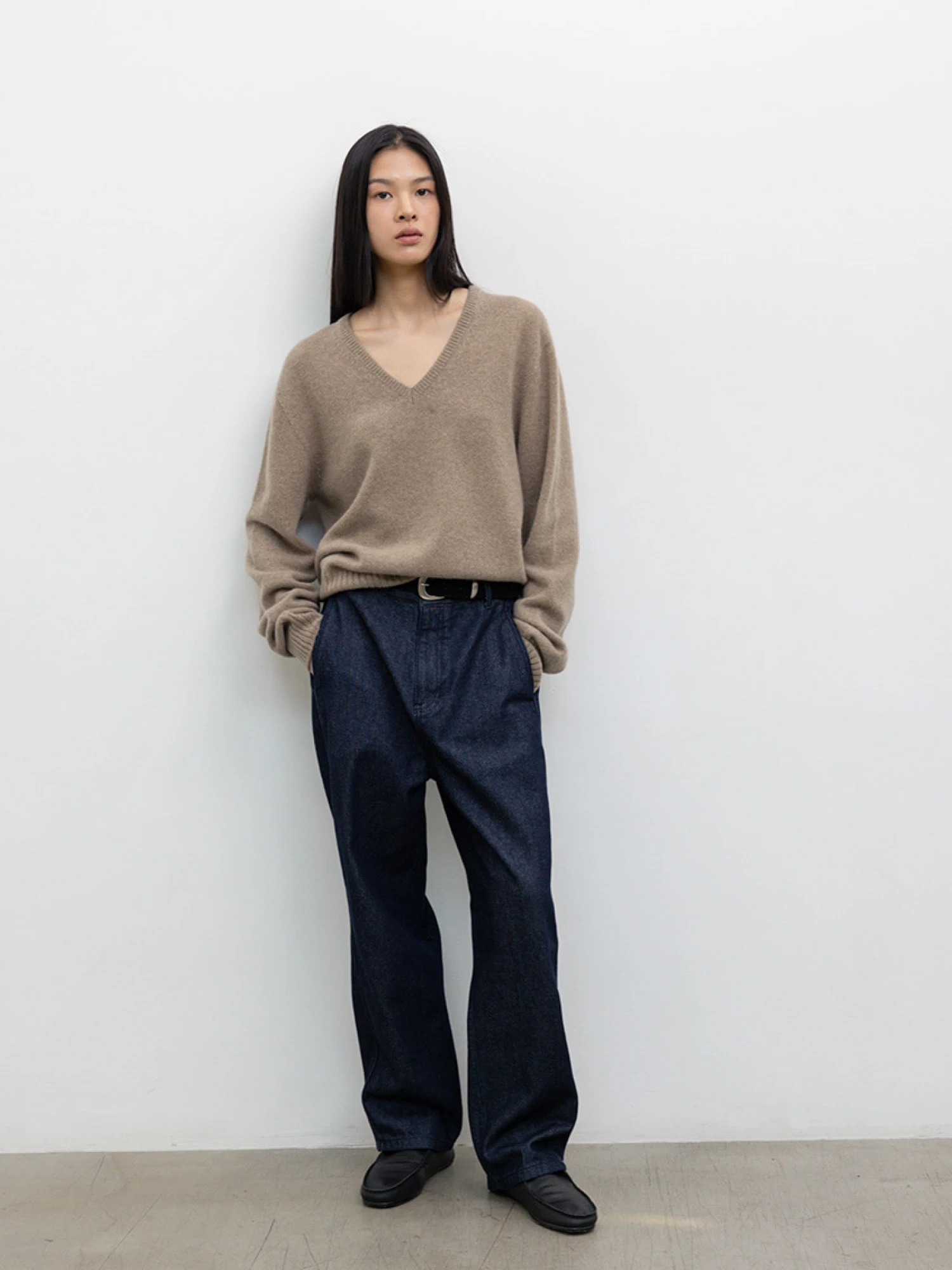 Женский пуловер LE17SEPTEMBRE Alpaca Wholegarment Beige