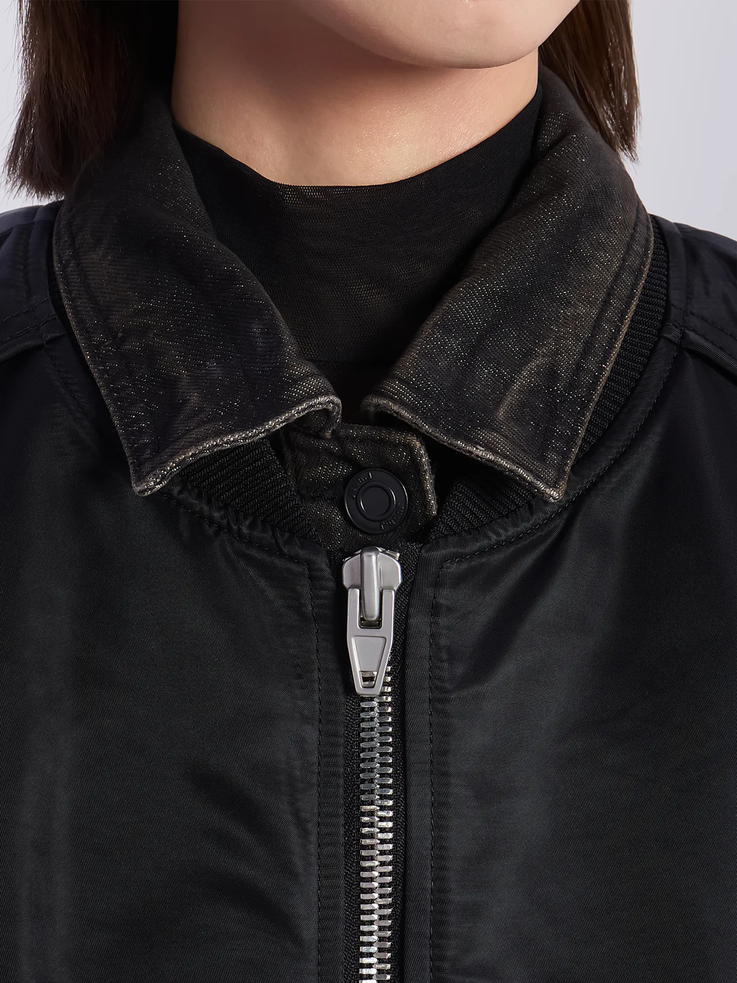Женский бомбер JUUN.J Denim Layered MA-1 Black