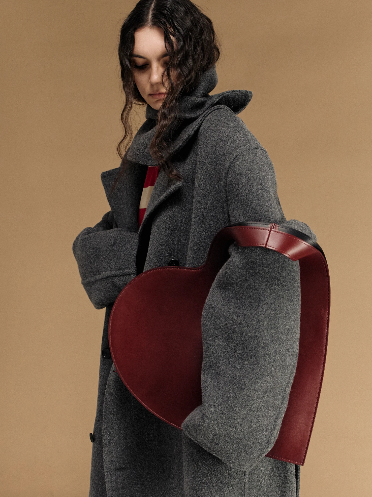 Пальто Recto Handmade Kuse Oversized Melange Grey