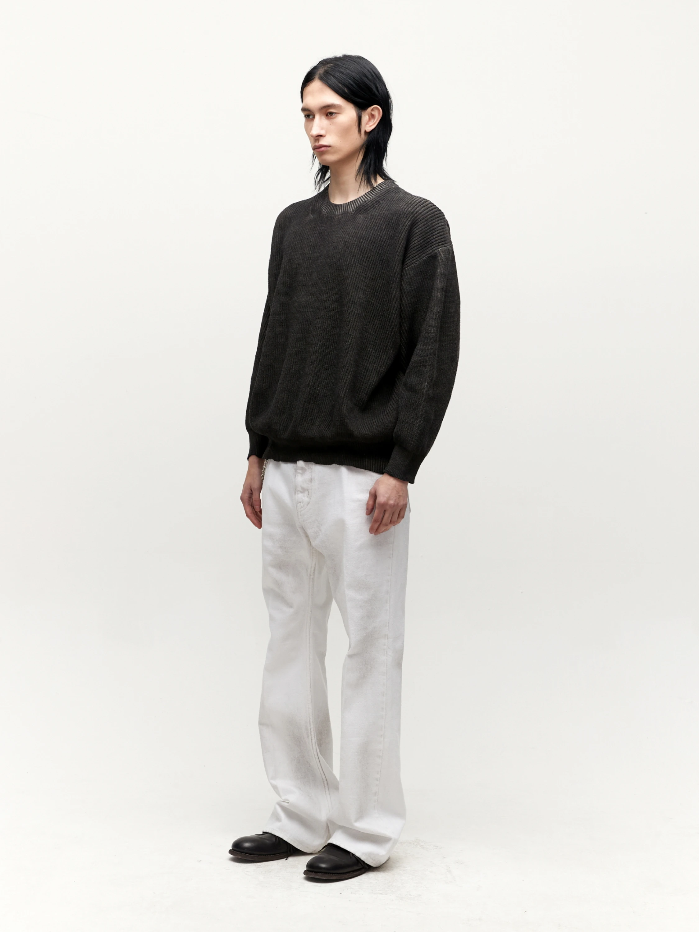 Свитер COOR Cutting Detail Dying Washed Charcoal