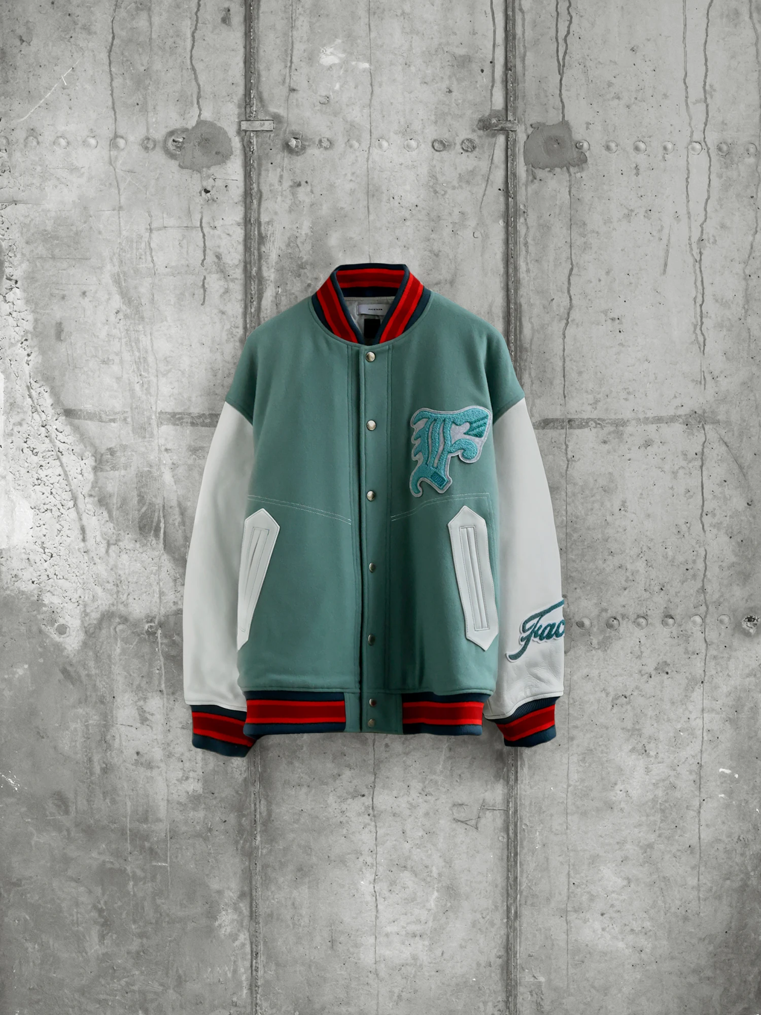 Бомбер FACETASM Patched Stadium Smoked Blue