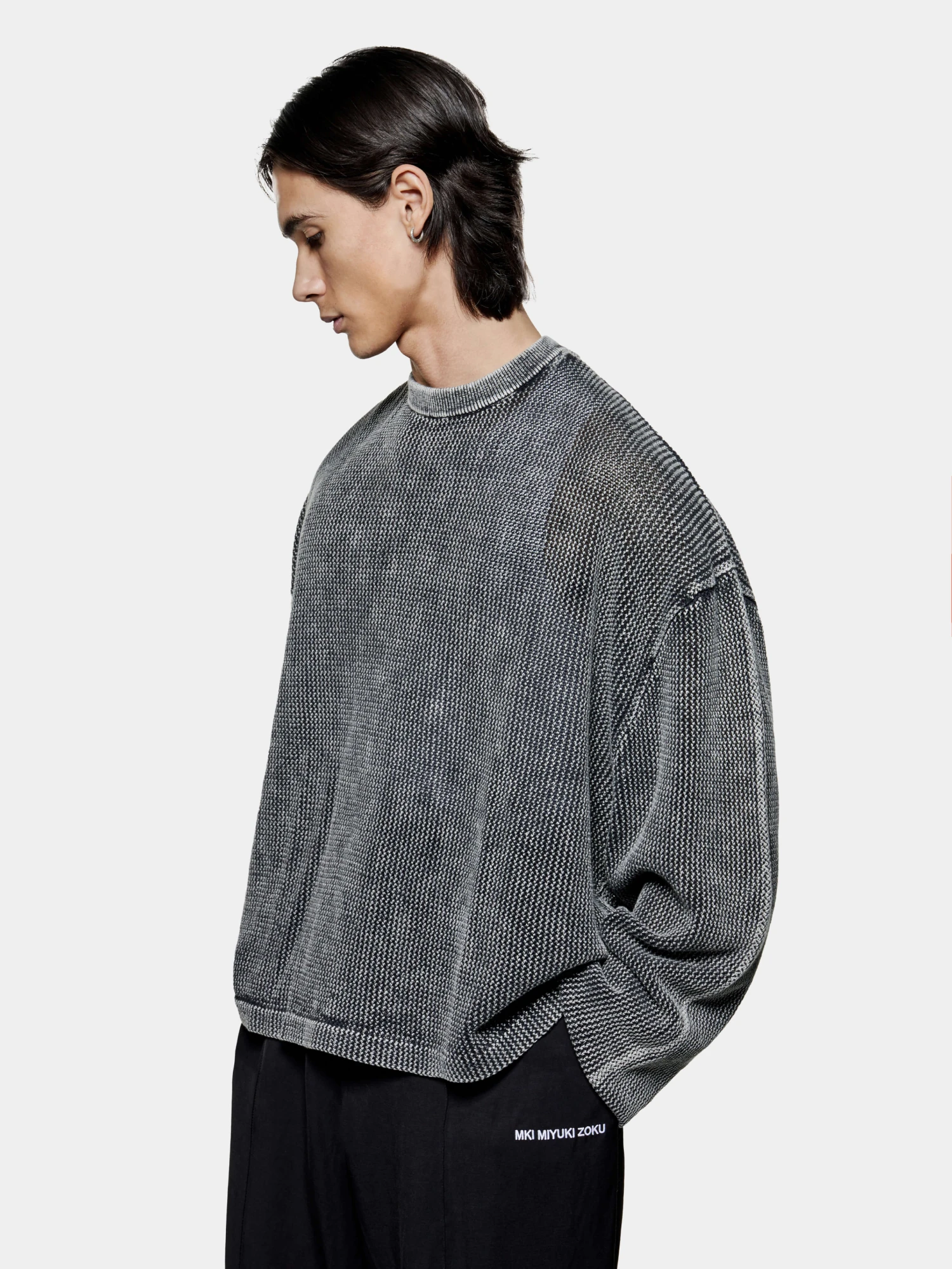 Лонгслив MKI MIYUKI ZOKU Pigment Black Loose Gauge L/S