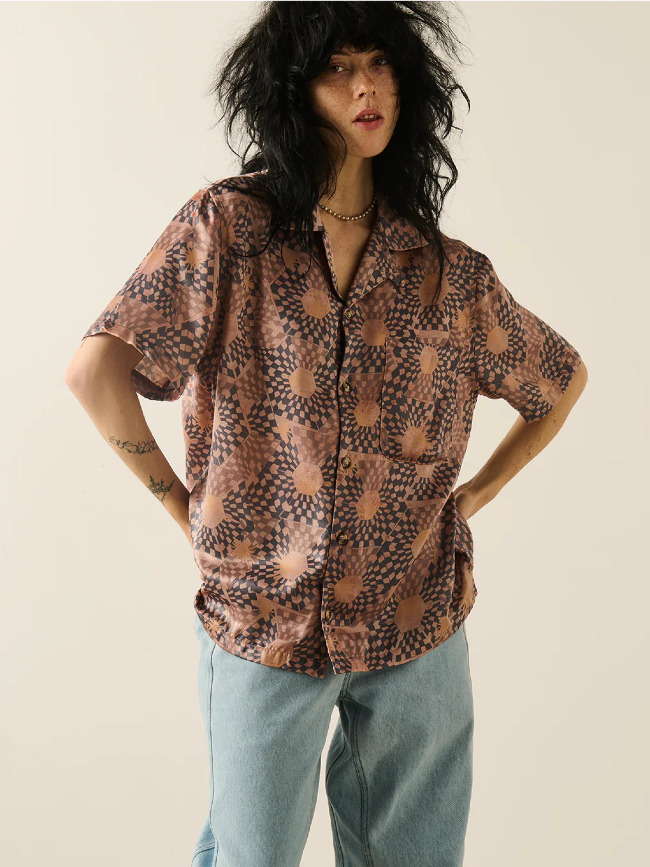 Рубашка ACMH SS Wave Warped Honeycomb Print
