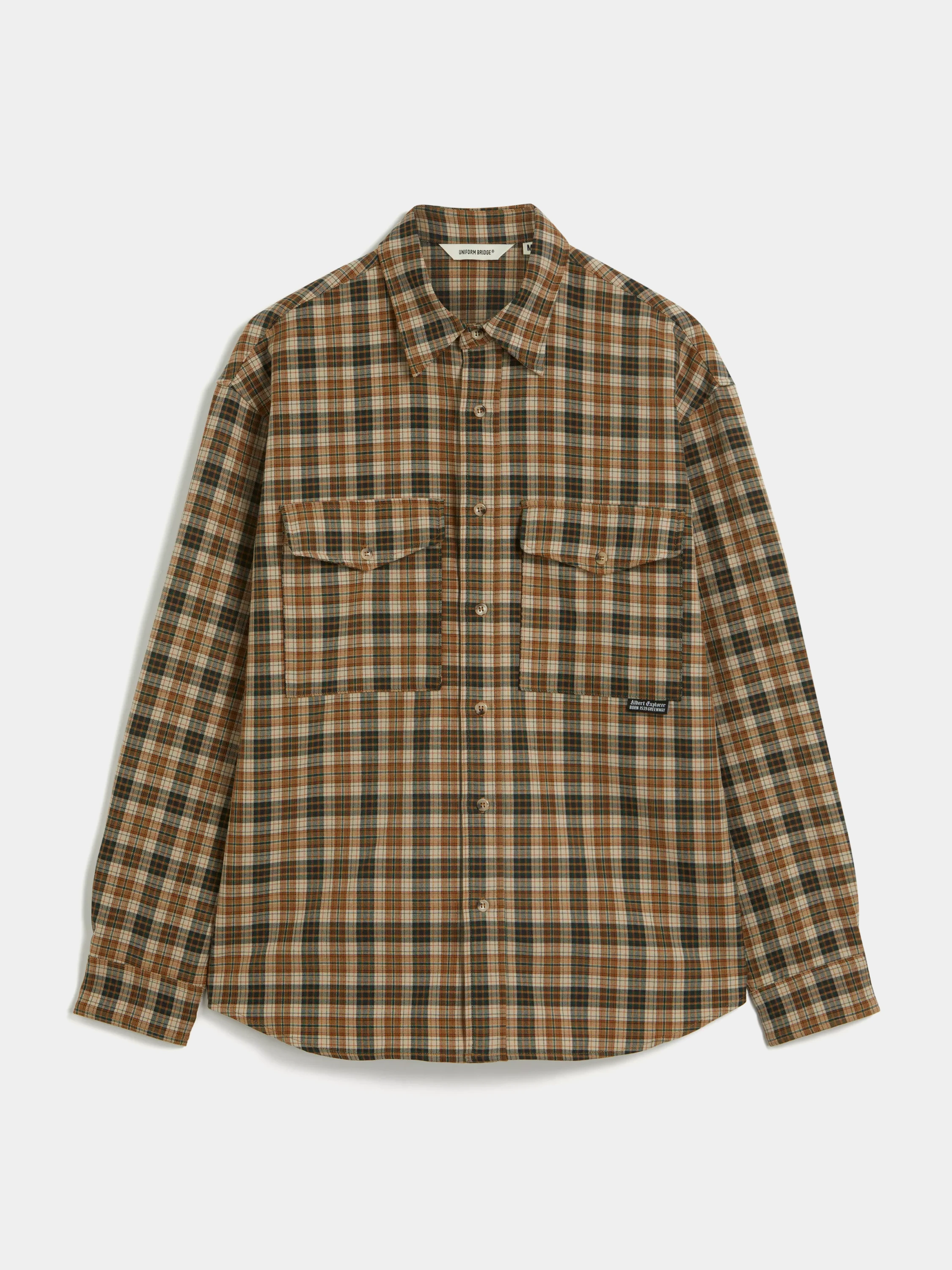 Рубашка Uniform Bridge Pocket Check Shirt Beige