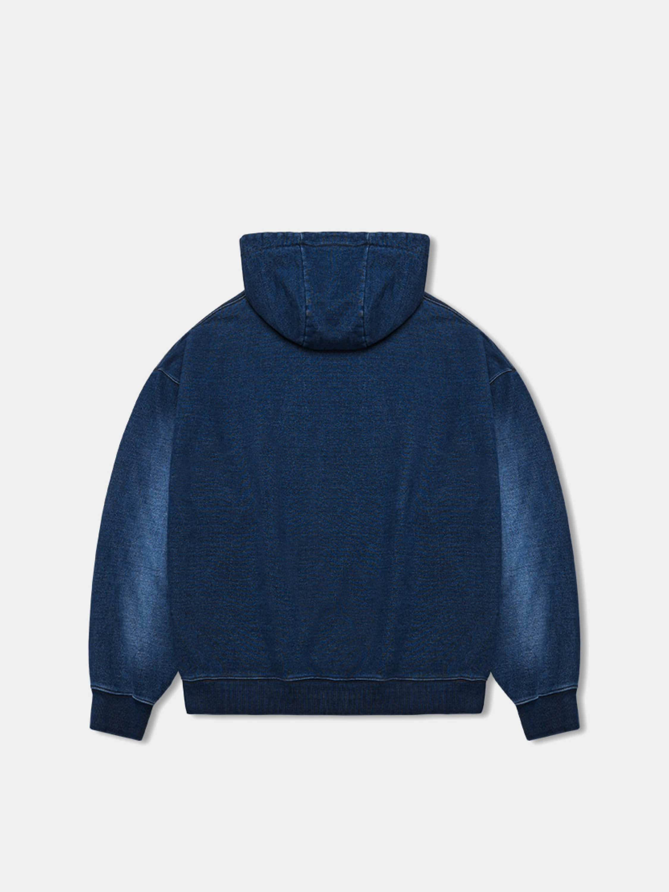 Худи ANGLAN Applique Heavy Sweat Hoodie Indigo Denim