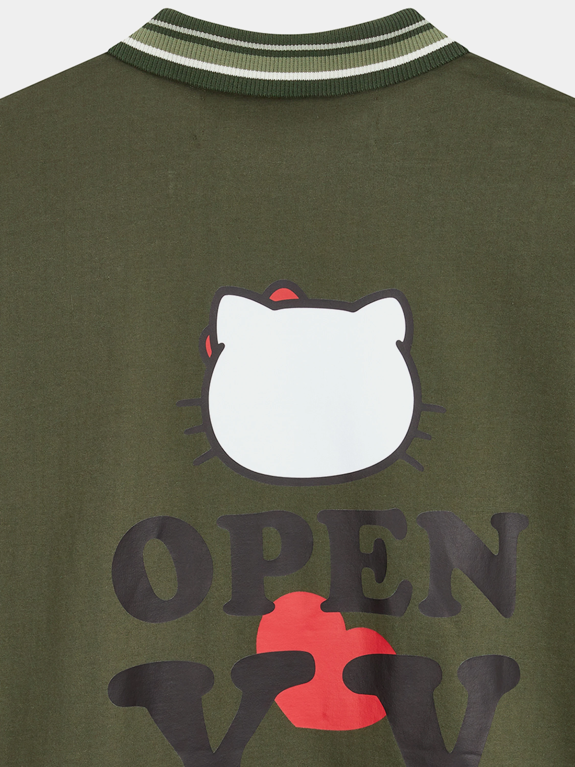 Футболка OPEN YY Hello Kitty x YY Collared T-Shirt Khaki