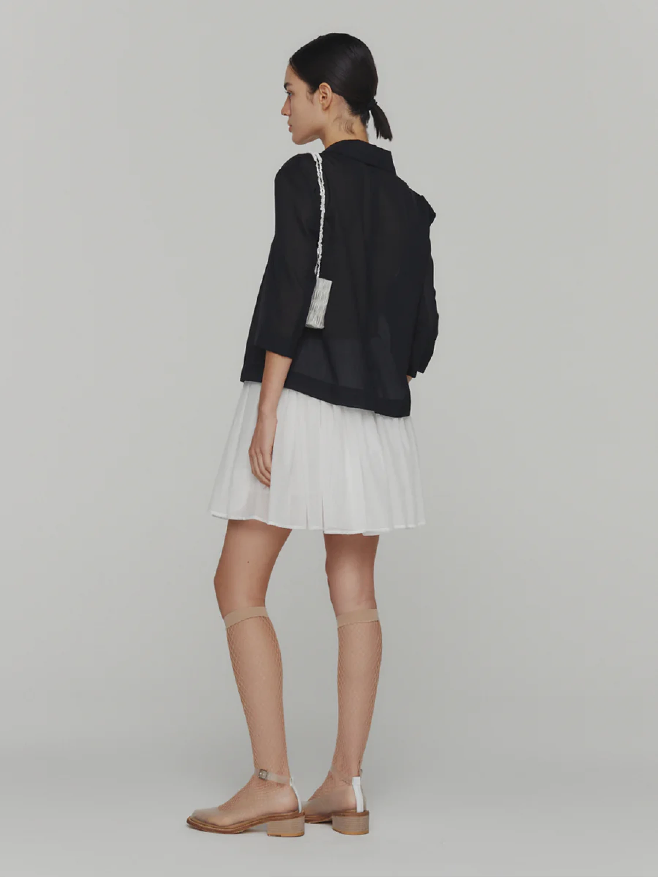 Женский пиджак AMOMENTO Sheer Crop Jacket Black