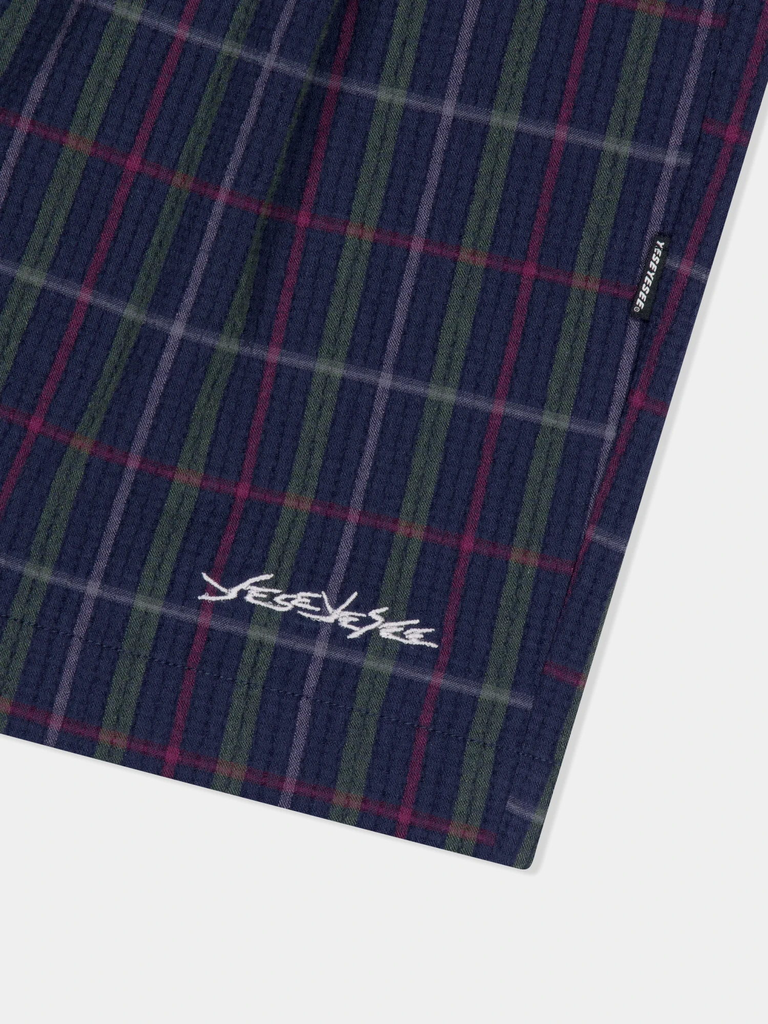 Шорты YESEYESEE Crinkled Fabric Check Blue
