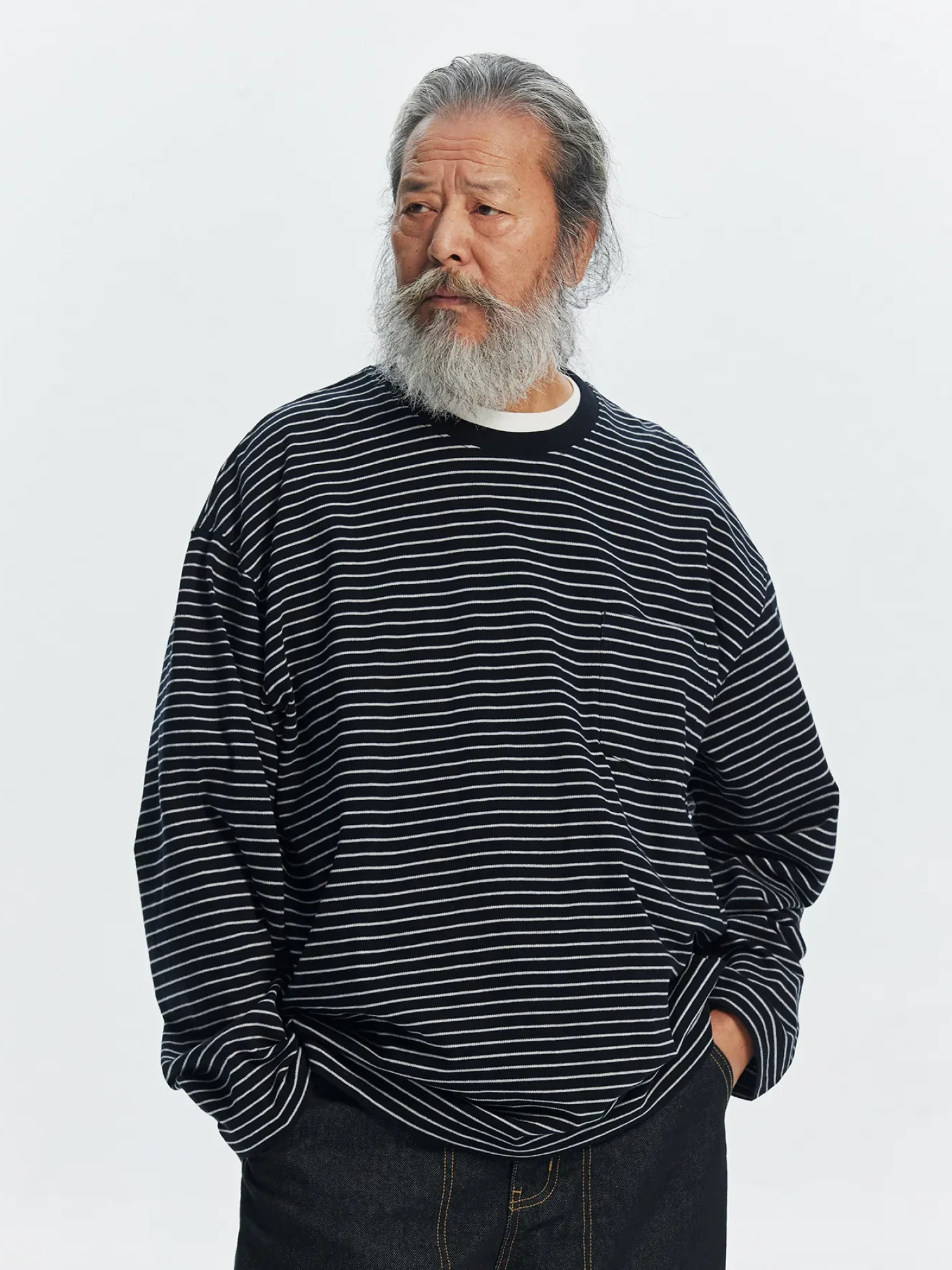 Лонгслив FrizmWORKS Stripe Oversized Relax Black