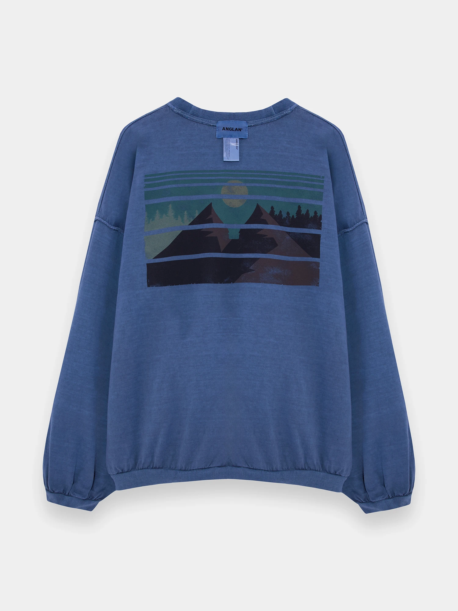 Свитшот ANGLAN Reversible Pigment Two Layer Washed Blue