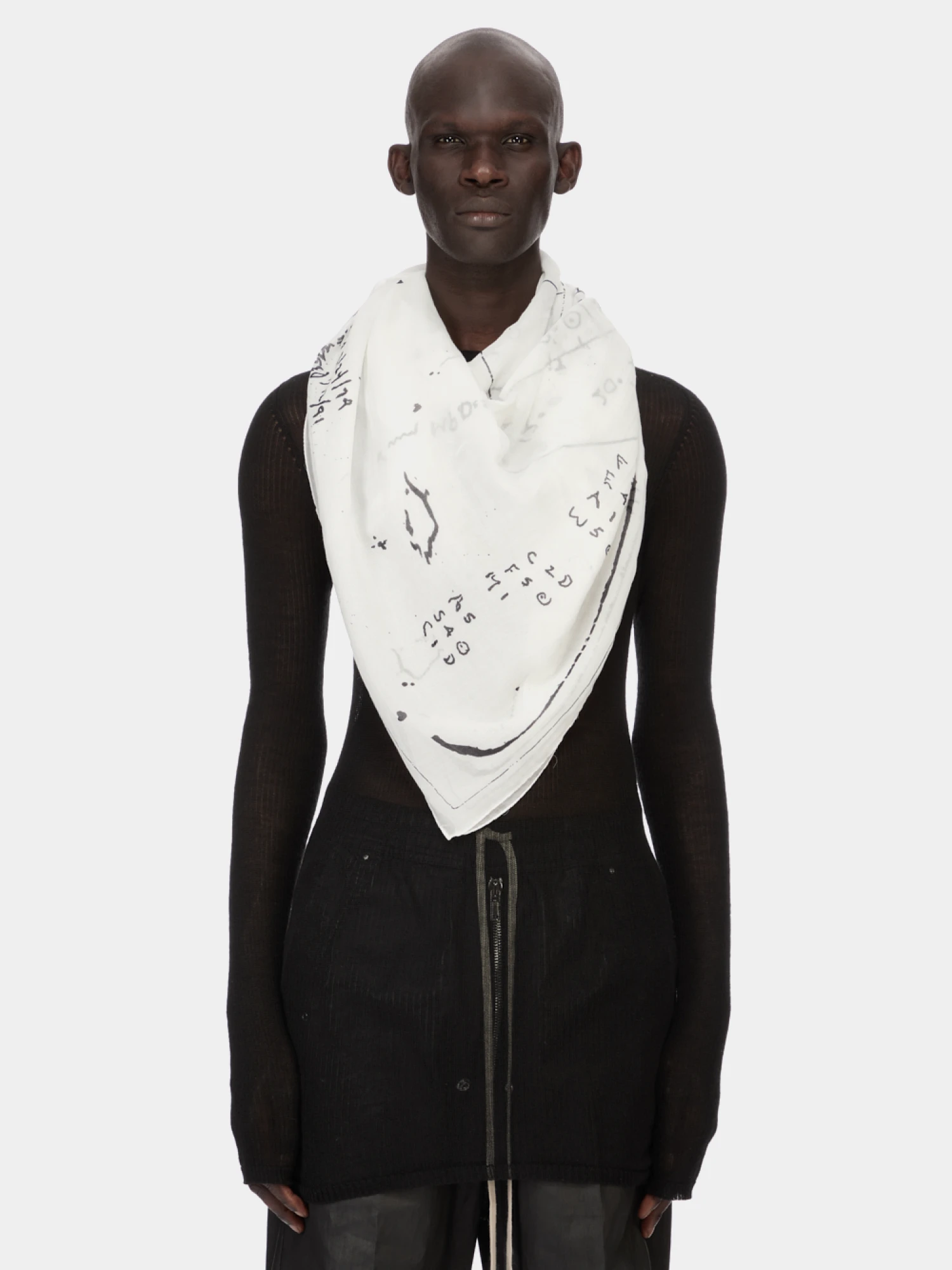 Шарф Rick Owens Astrology Flag Milk/Black