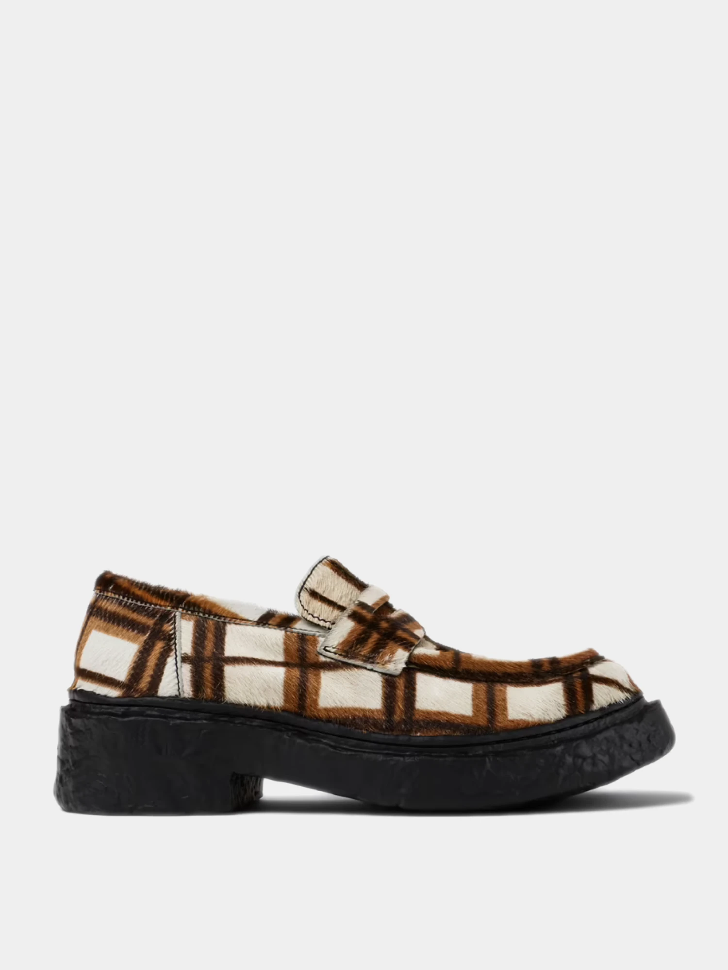 Женские лоферы CAMPERLAB Vamonos Cream-Brown Tartan