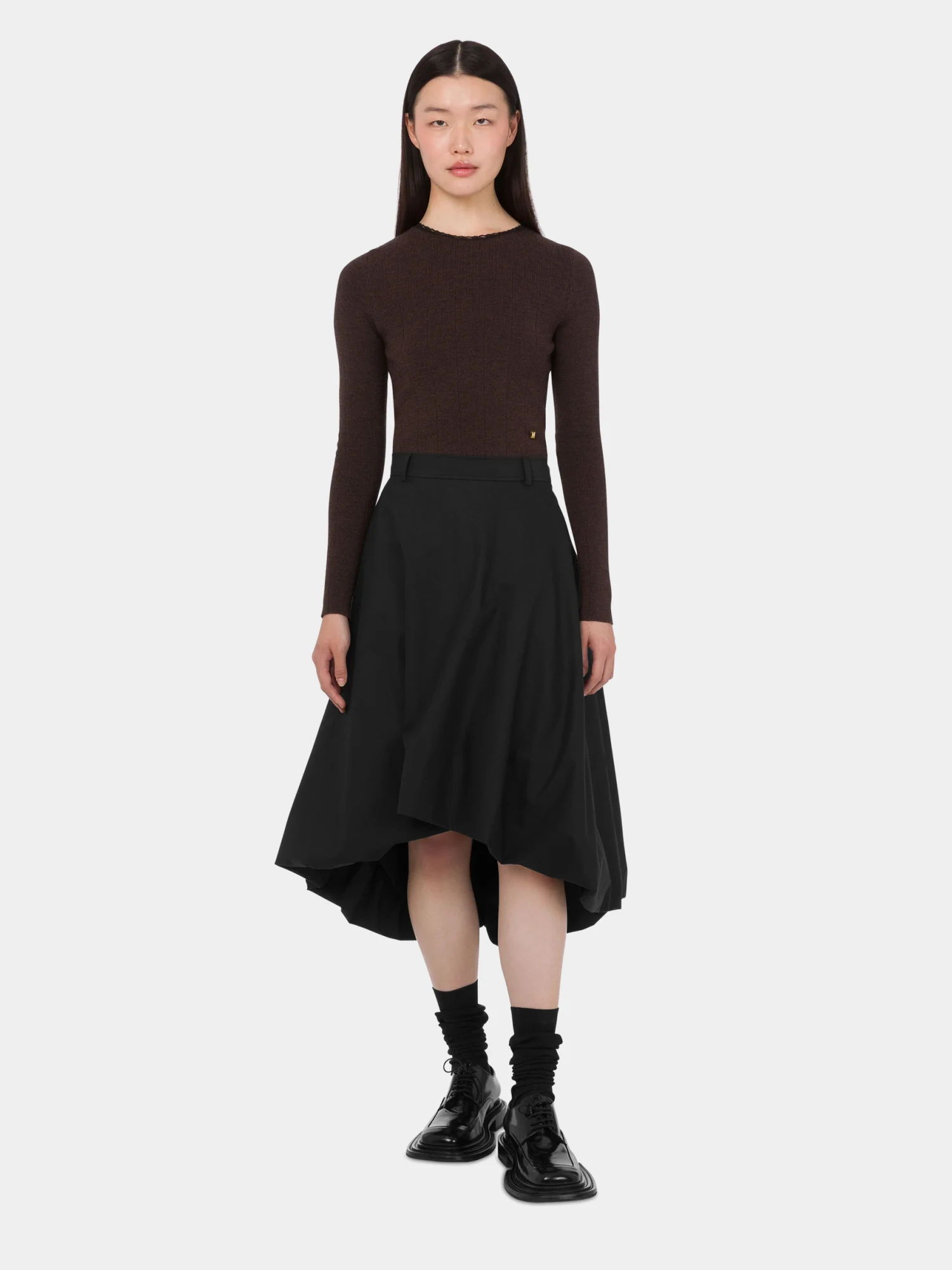 Женская юбка MOSCHINO Poplin Midi Skirt Black