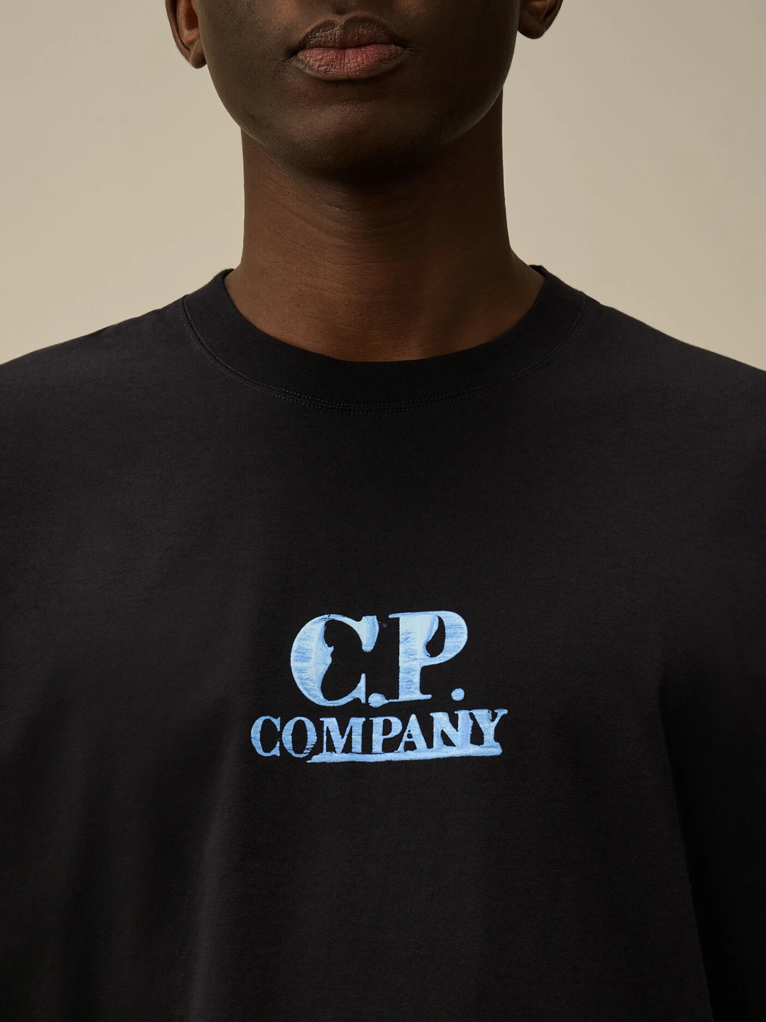 Футболка C.P. Company 30/1 Jersey Graphic Logo Total Eclipse