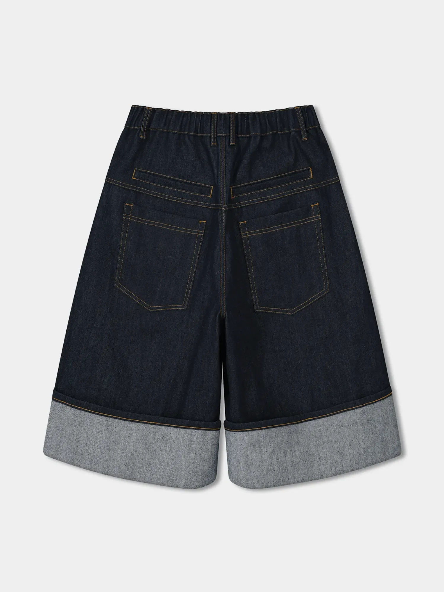 Шорты ANGLAN Turn-up Selvedge Denim Half Indigo