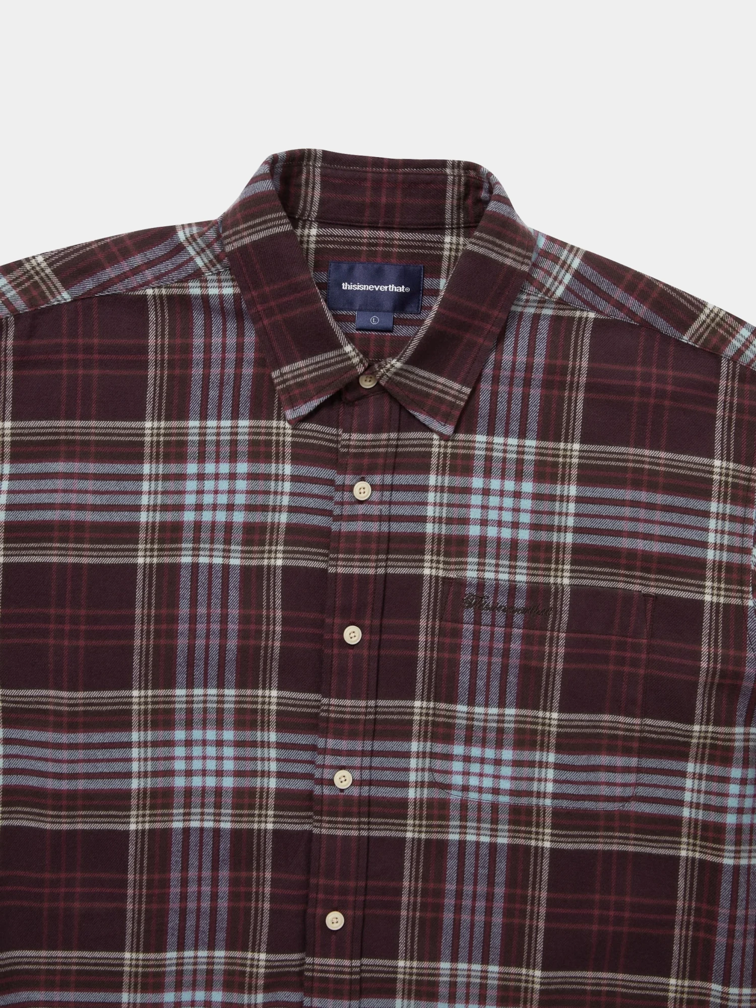 Рубашка thisisneverthat Flannel Check Burgundy