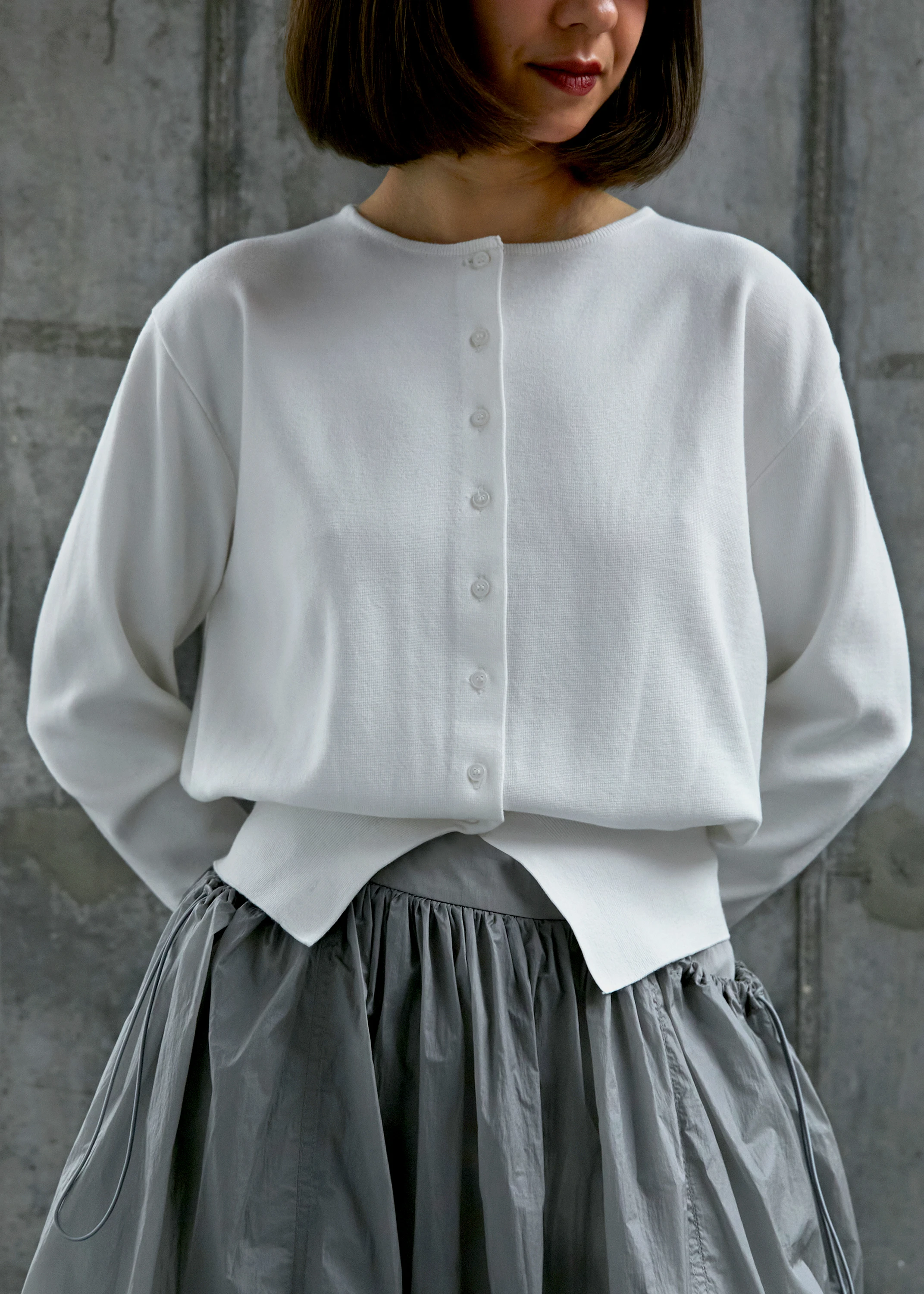 Женский кардиган AMOMENTO Round Sleeve Shirred Cardigan Mint