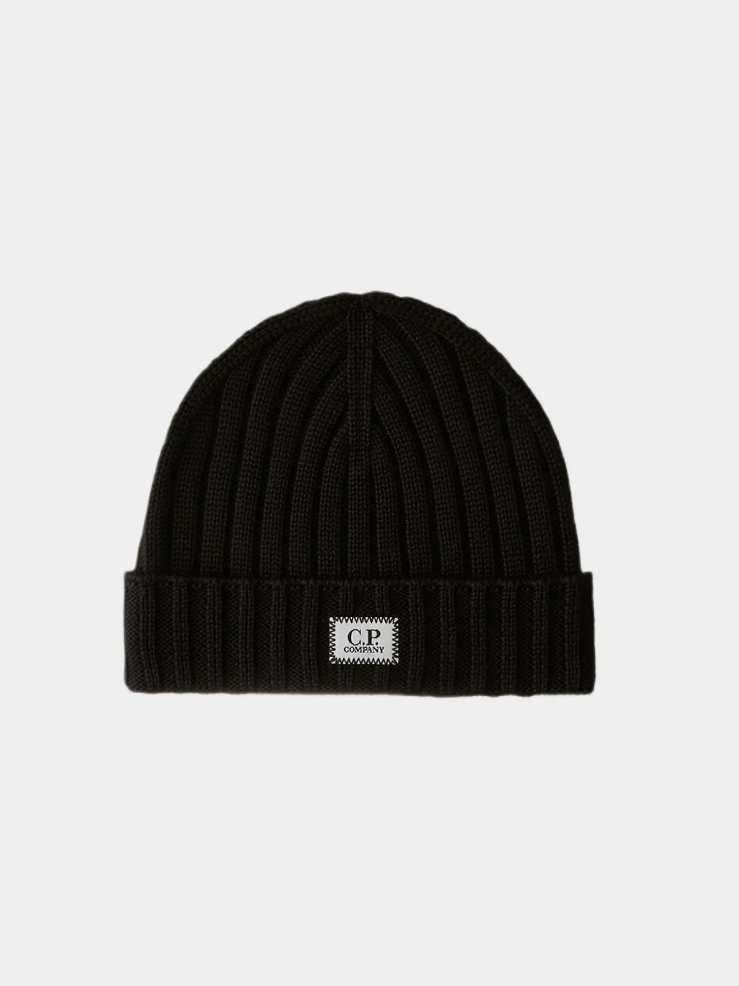 Шапка C.P. Company Extrafine Merino Wool Logo Black