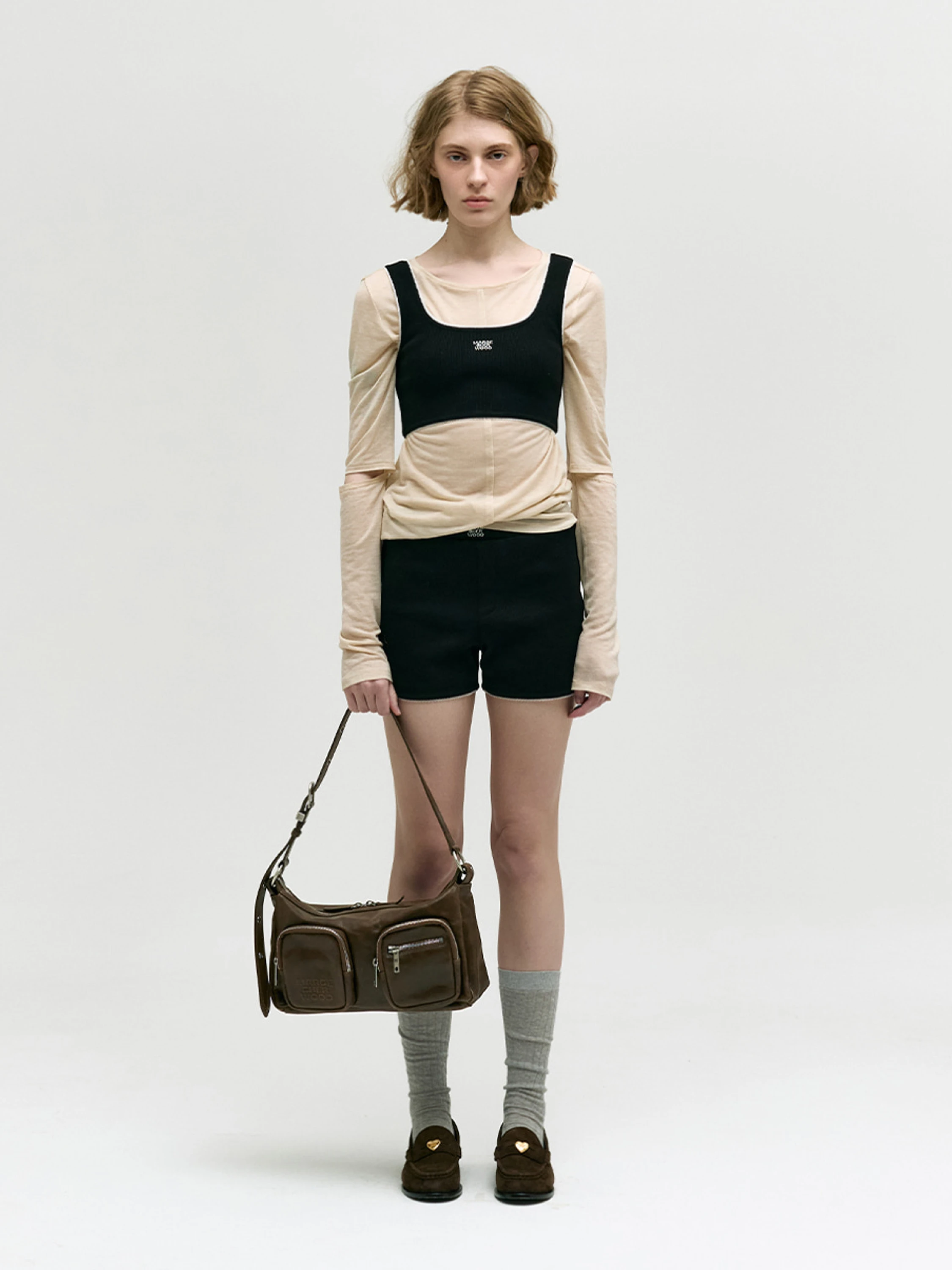 Женская сумка MARGESHERWOOD Outpocket Hobo Washed Brown