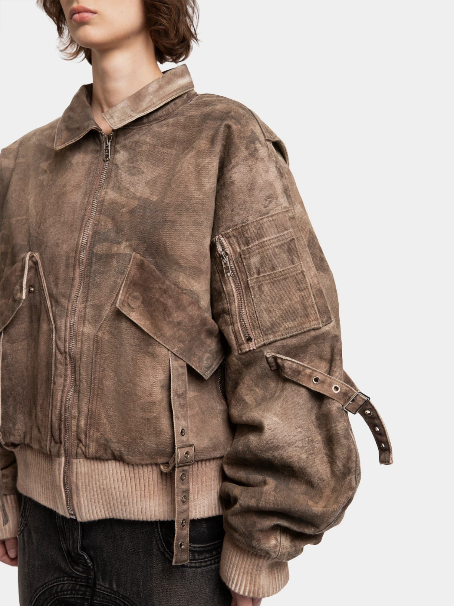 Бомбер NO/FAITH STUDIOS Cargo Bomber Jacket Beige