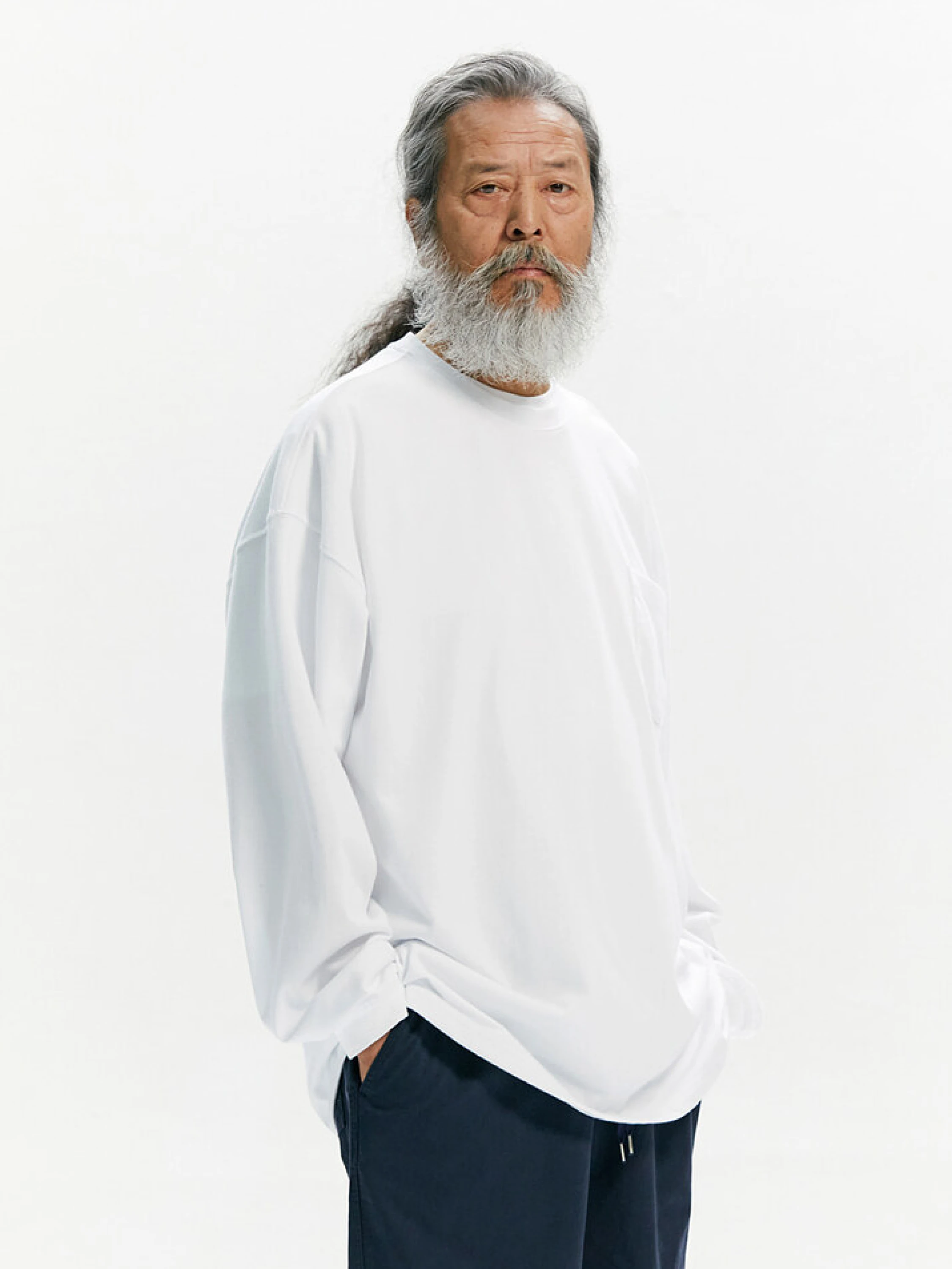 Лонгслив FrizmWORKS Oversized Pocket Tee White