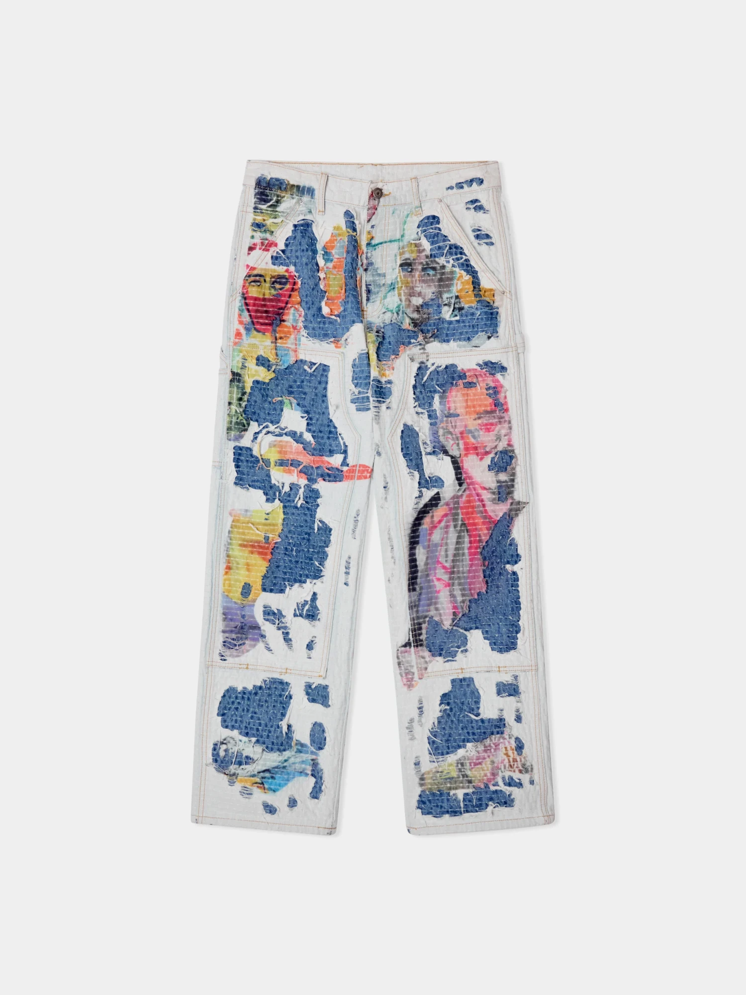 Джинсы KidSuper Boro Stitched Double Knee Multi