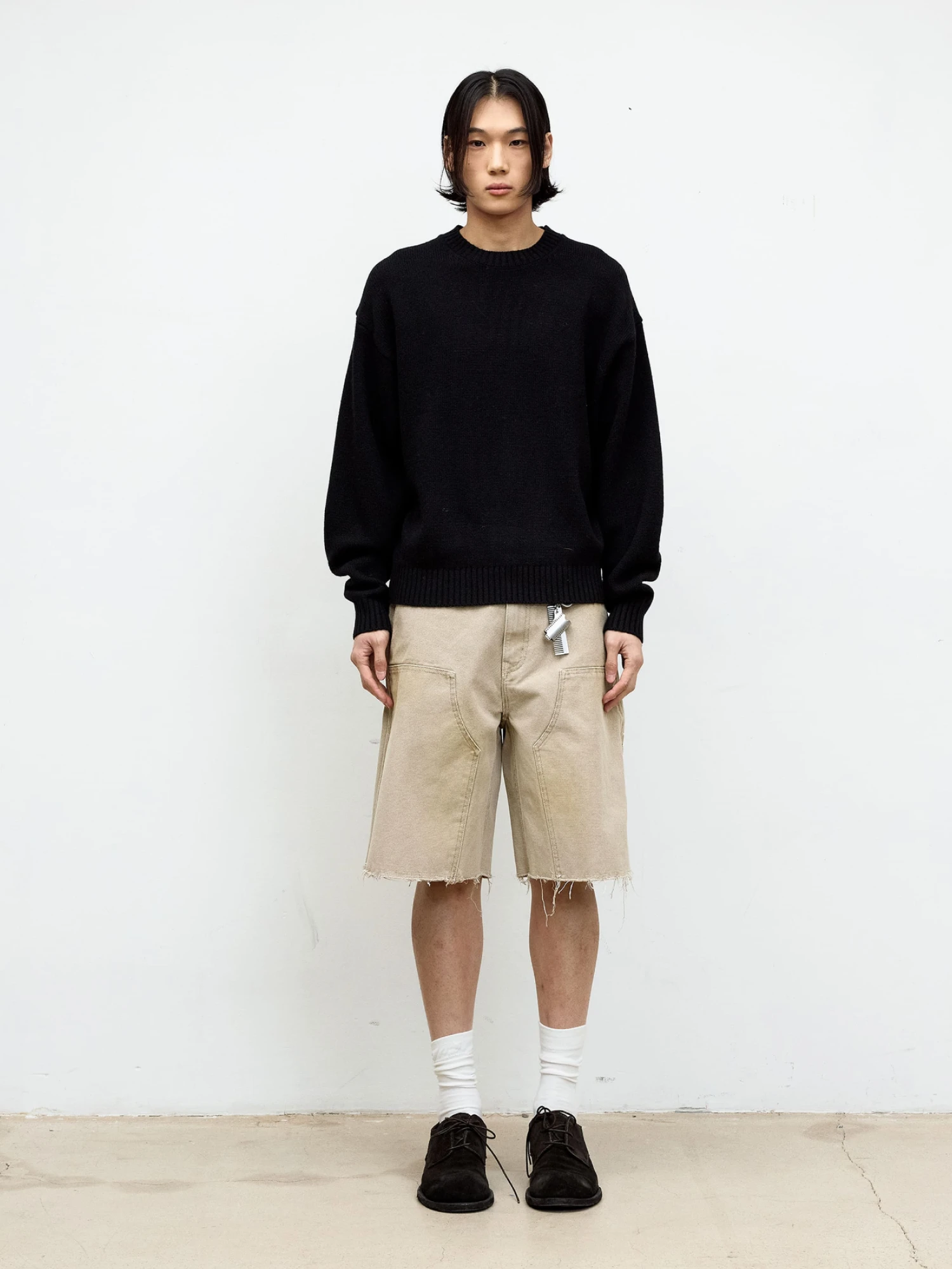 Свитер COOR Wool Cropped Crewneck Sweater Black