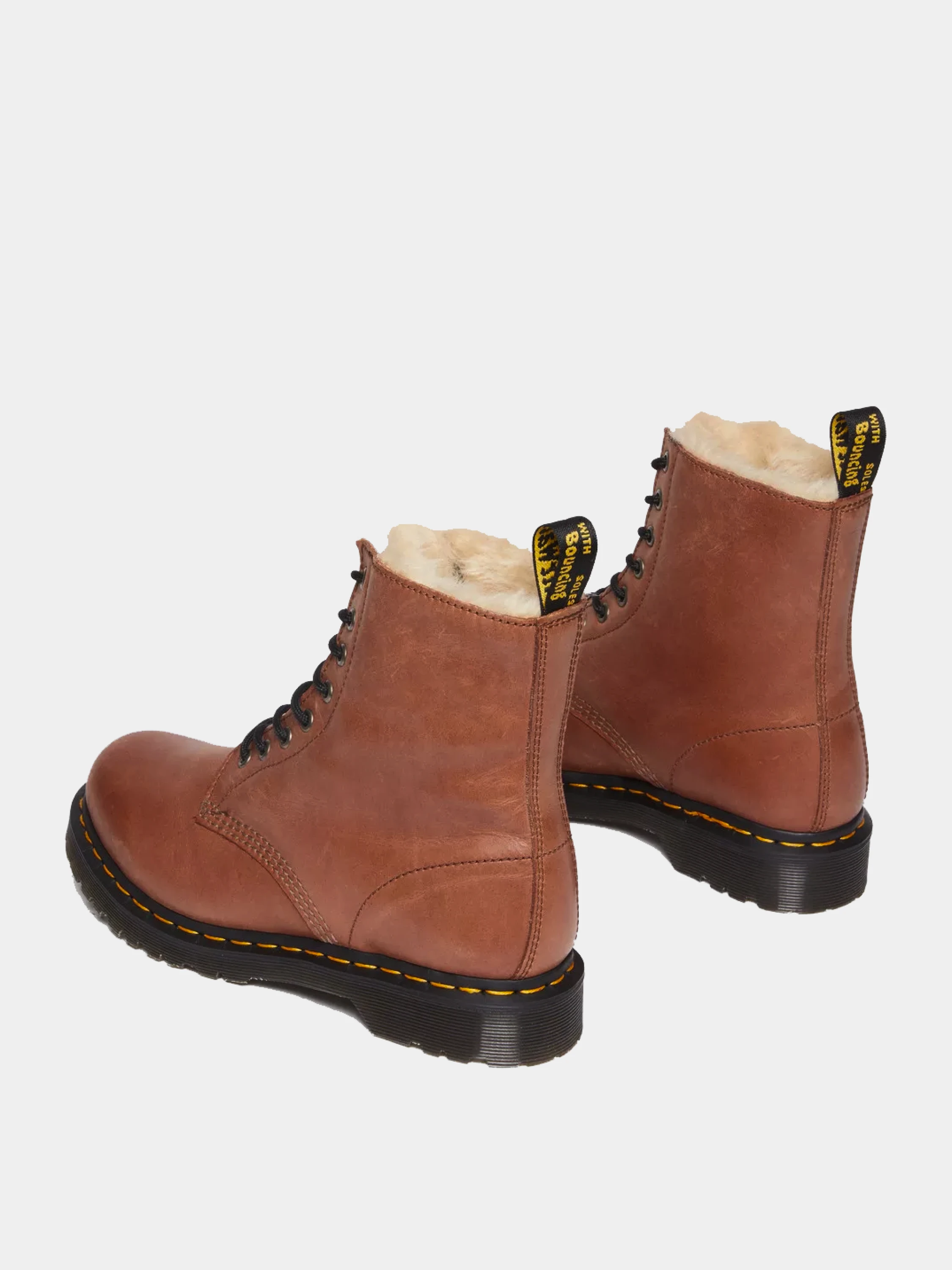 Ботинки Dr. Martens 1460 Serena Saddle Faux Fur Tan Farrier