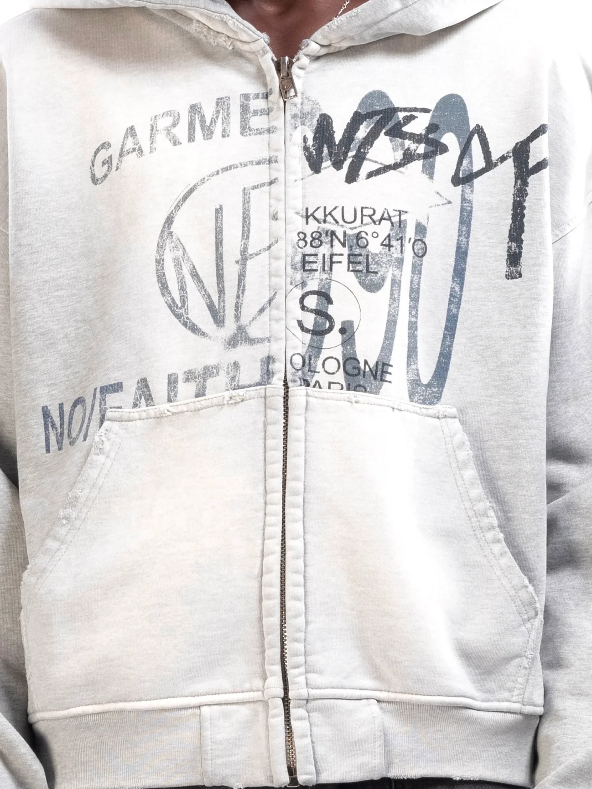 Зип-худи NO/FAITH STUDIOS Split Zip Jacket Grey