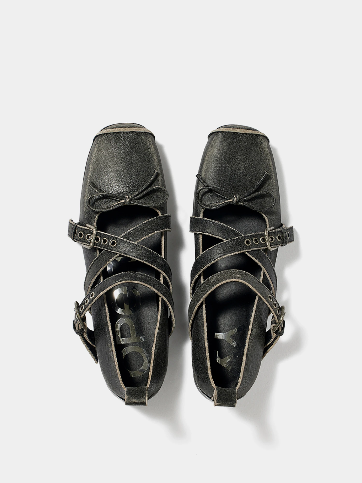 Женские Балетки OPEN YY Cross Buckle Ballet Flats Grey