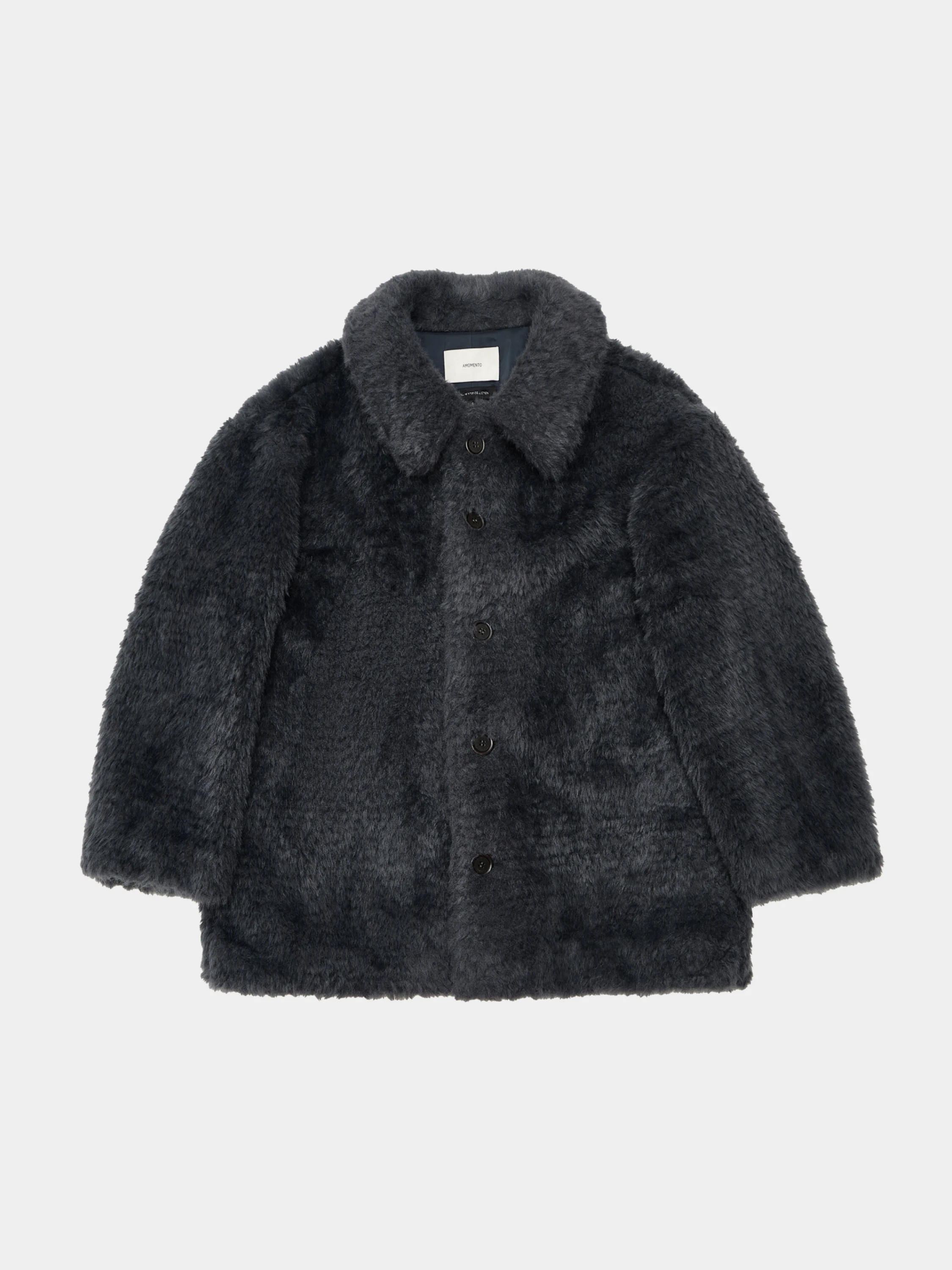 Флисовая куртка AMOMENTO Fur Mid Coat Charcoal