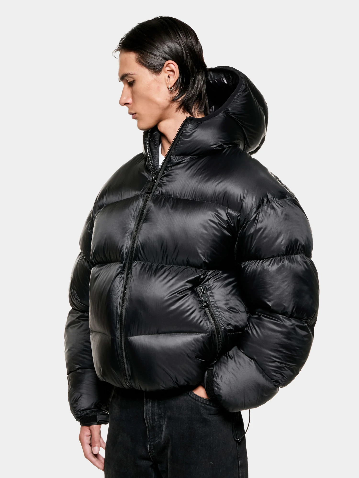 Пуховик MKI MIYUKI ZOKU Translucent Hooded Bubble Black