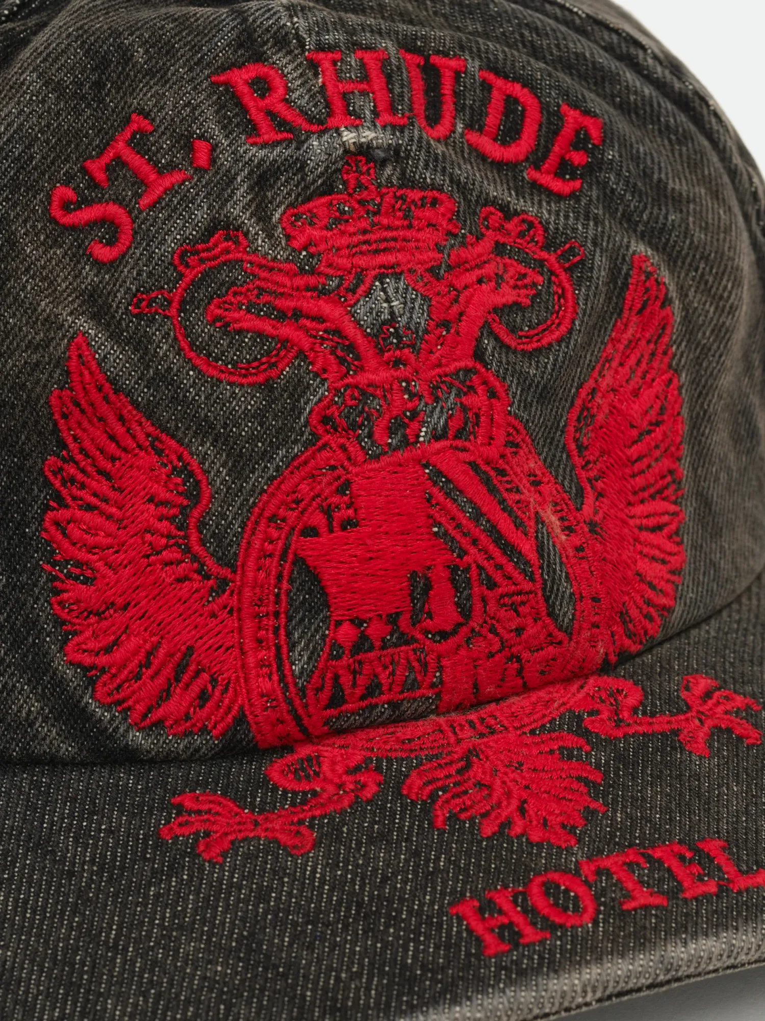Кепка RHUDE Seal Denim Curved Brim Agoura Black/Red