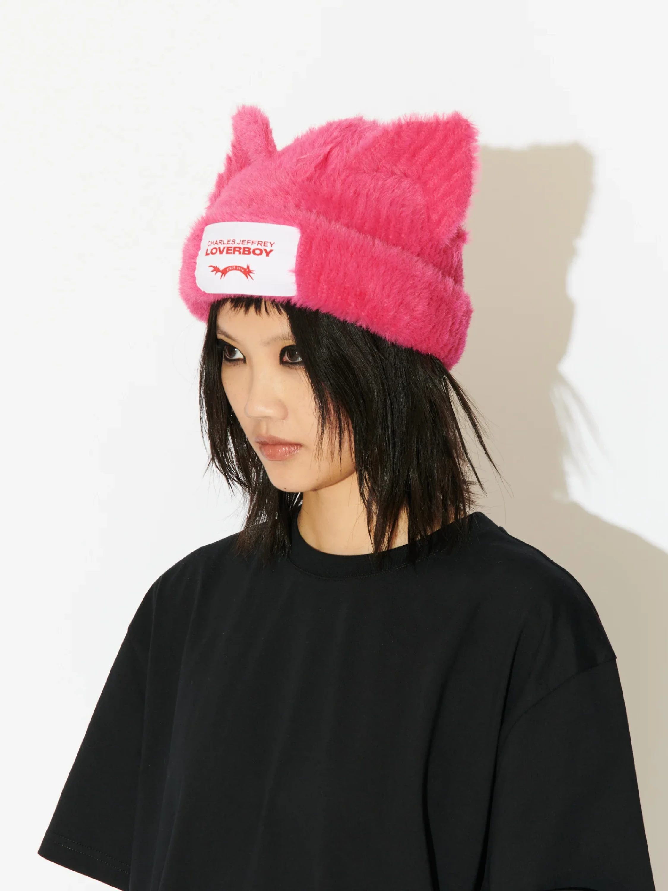Шапка Charles Jeffrey Loverboy Fluffy Chunky Ears Pink