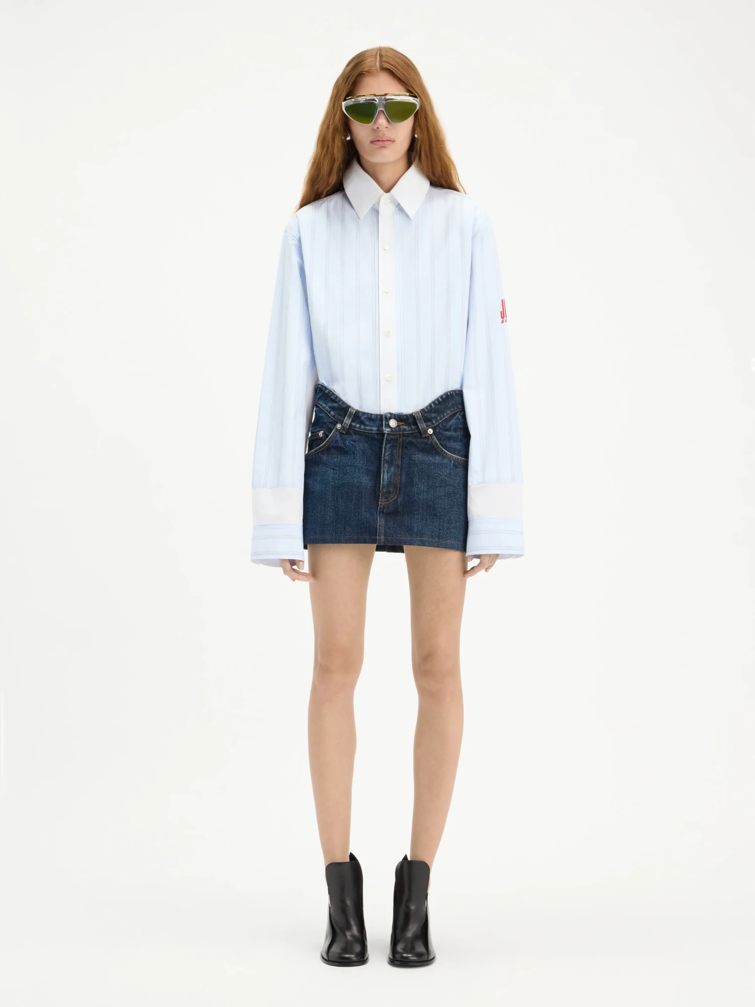 Рубашка Jean Paul Gaultier New Petit Grand Shirt Lightblue/White