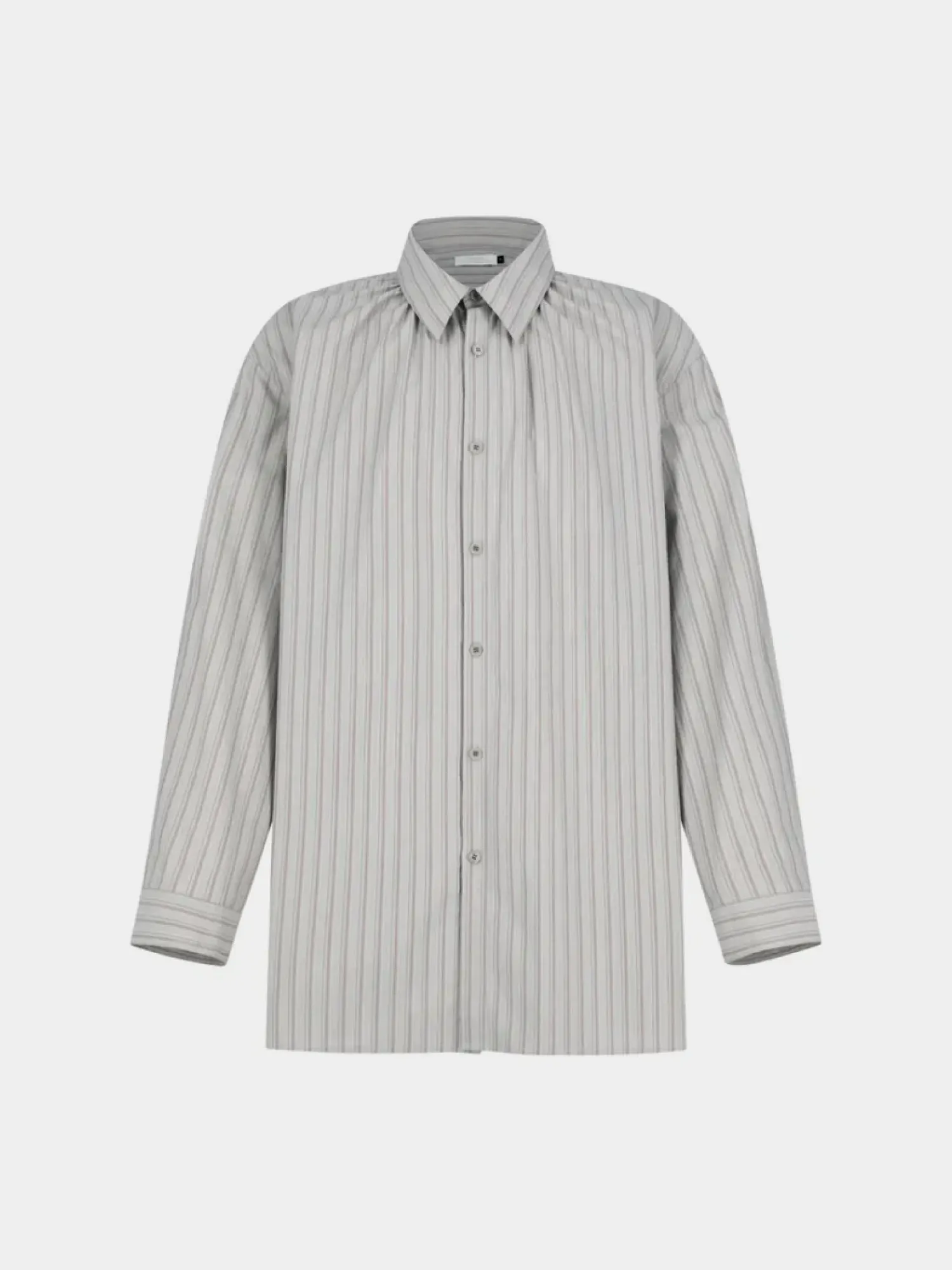 Рубашка AMOMENTO Stripe Shirring Oversized Grey