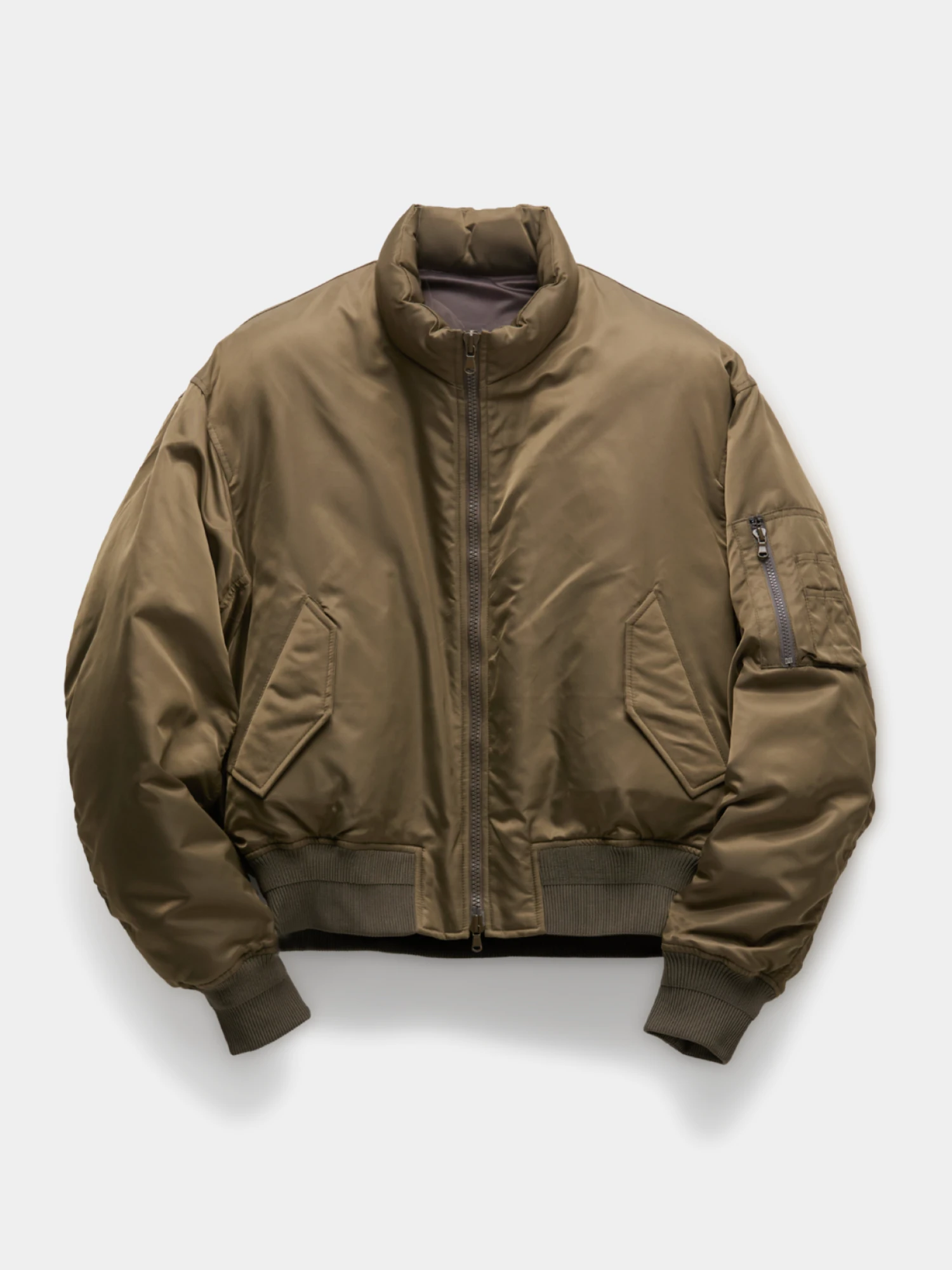 Пуховик COOR Stand Collar Neck Down Puffer Olive Khaki