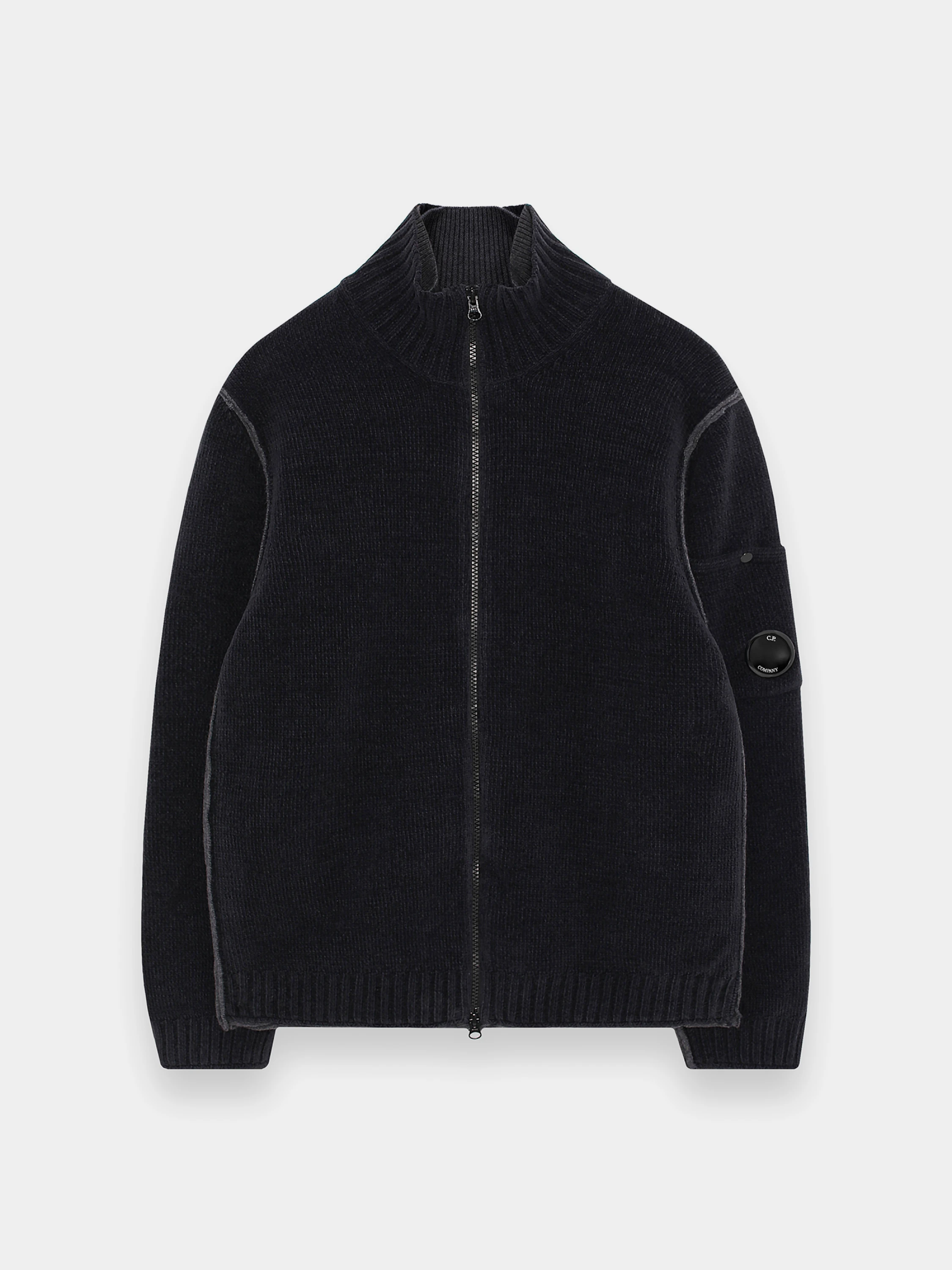 Кардиган C.P. Company Cotton Chenille Double Zipped Black Sand