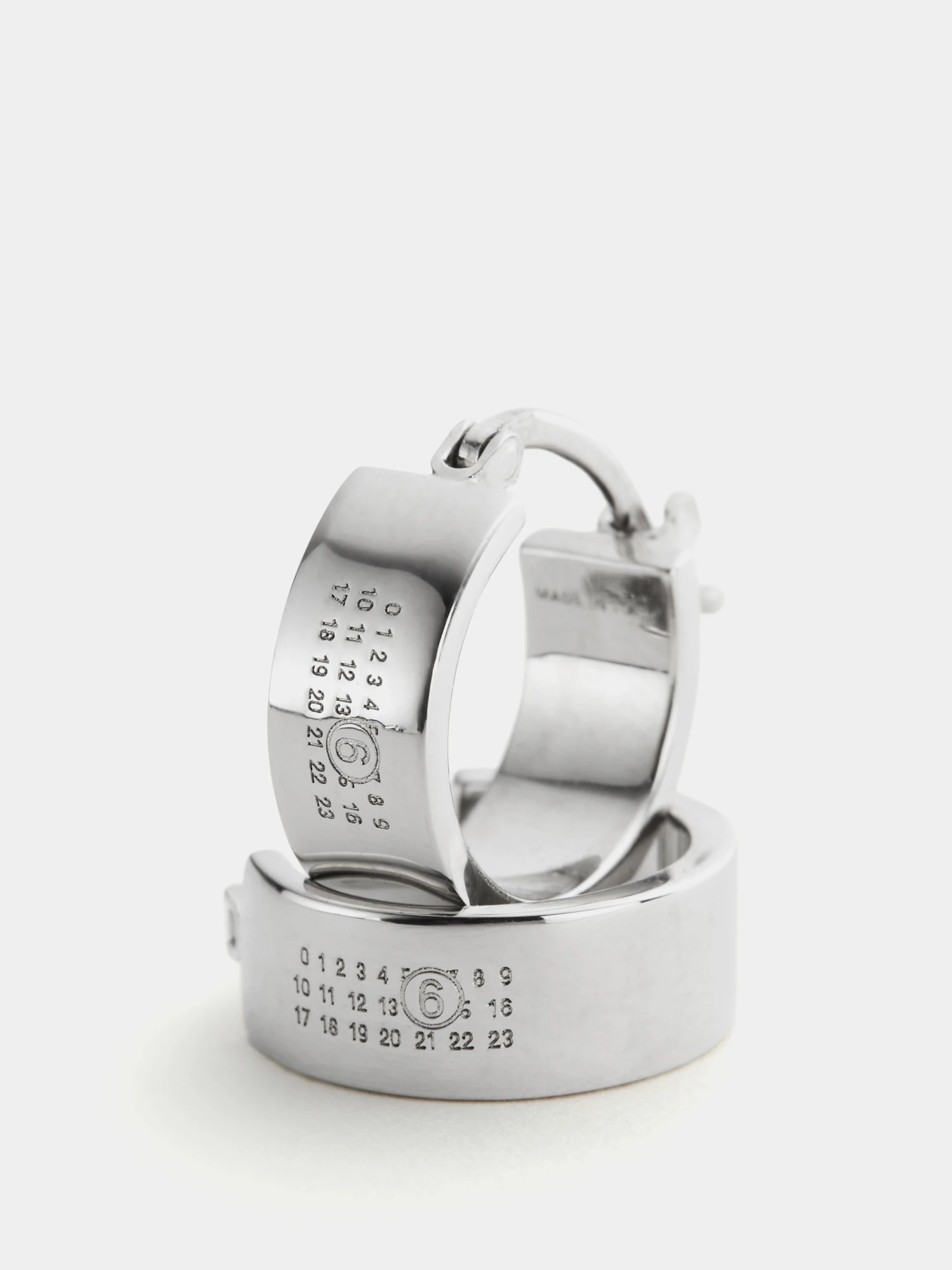 Серьги MM6 Maison Margiela Minimal Logo Palladio