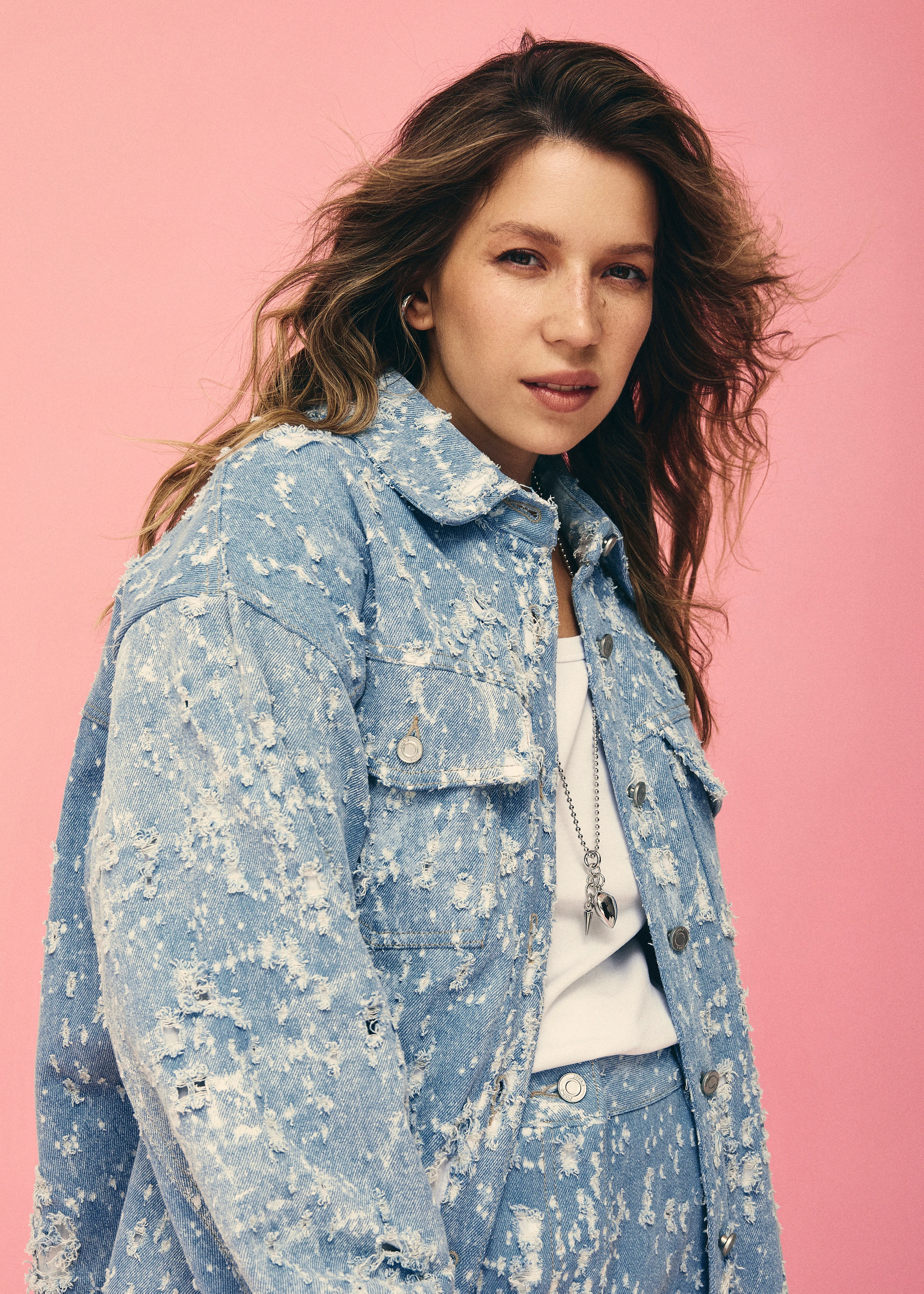 Женский овершот JUUN.J Bullet Denim Overfit Shirt Sky Blue